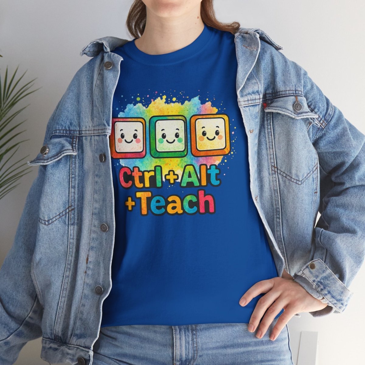 "CTRL.Alt.Teach" Colorful Teacher Tee Gift for Educators, Funny Teaching Shirt, Back to School Apparel, Classroom Humor Top - AI Tee Hero