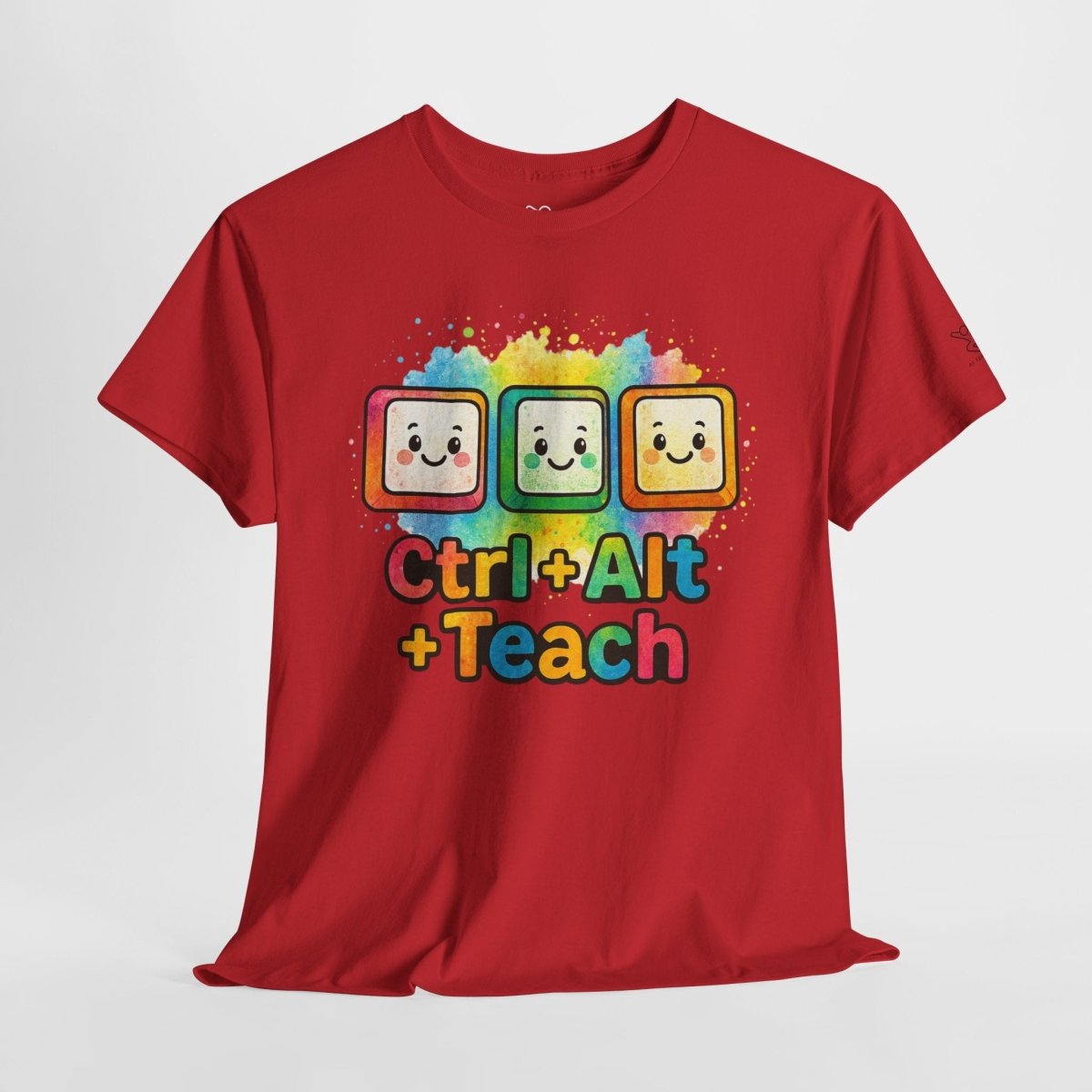 "CTRL.Alt.Teach" Colorful Teacher Tee Gift for Educators, Funny Teaching Shirt, Back to School Apparel, Classroom Humor Top - AI Tee Hero