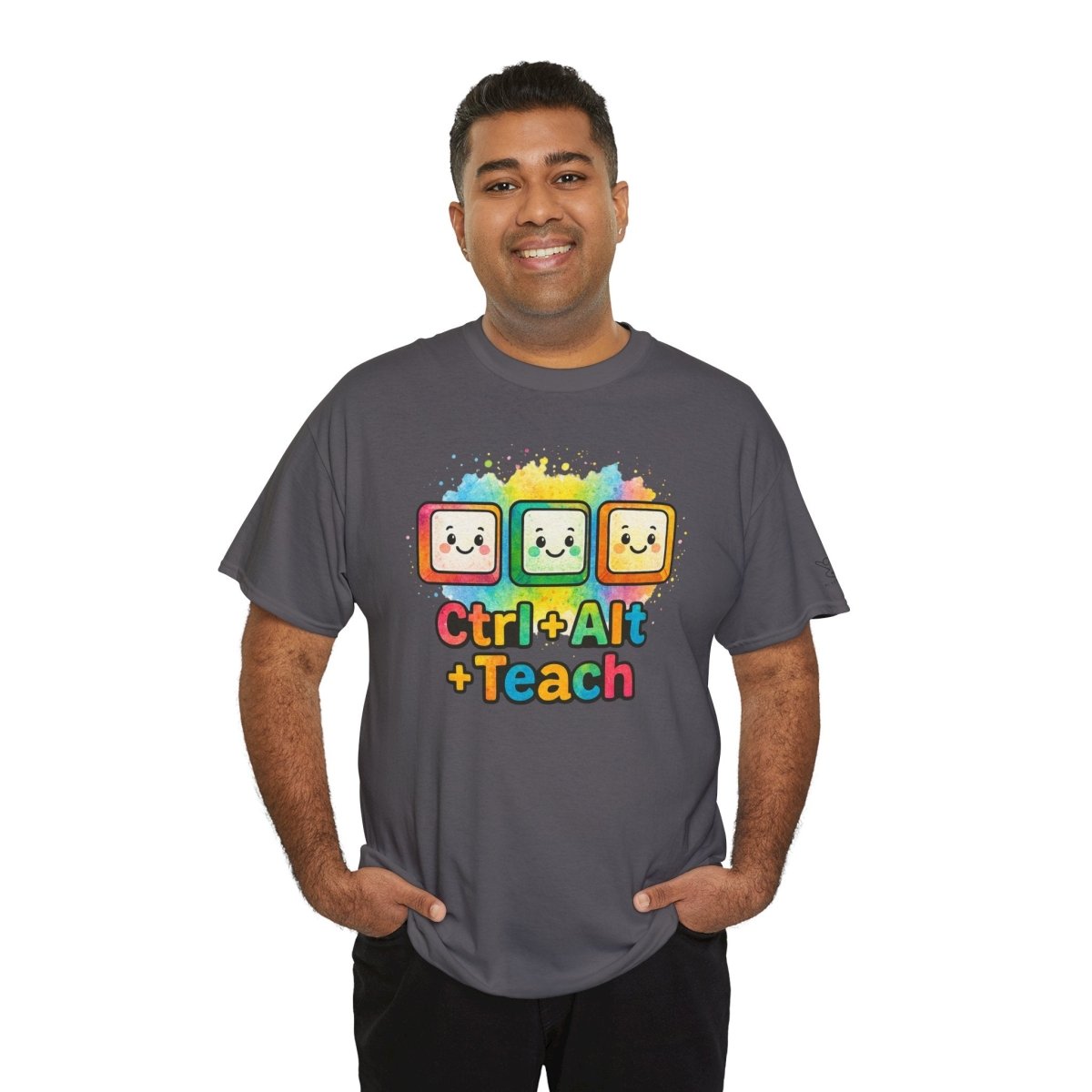 "CTRL.Alt.Teach" Colorful Teacher Tee Gift for Educators, Funny Teaching Shirt, Back to School Apparel, Classroom Humor Top - AI Tee Hero