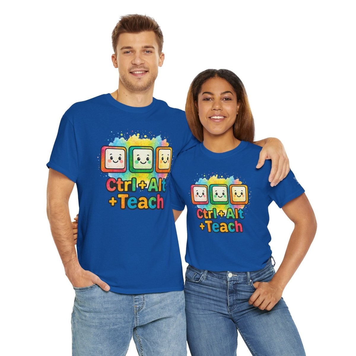 "CTRL.Alt.Teach" Colorful Teacher Tee Gift for Educators, Funny Teaching Shirt, Back to School Apparel, Classroom Humor Top - AI Tee Hero