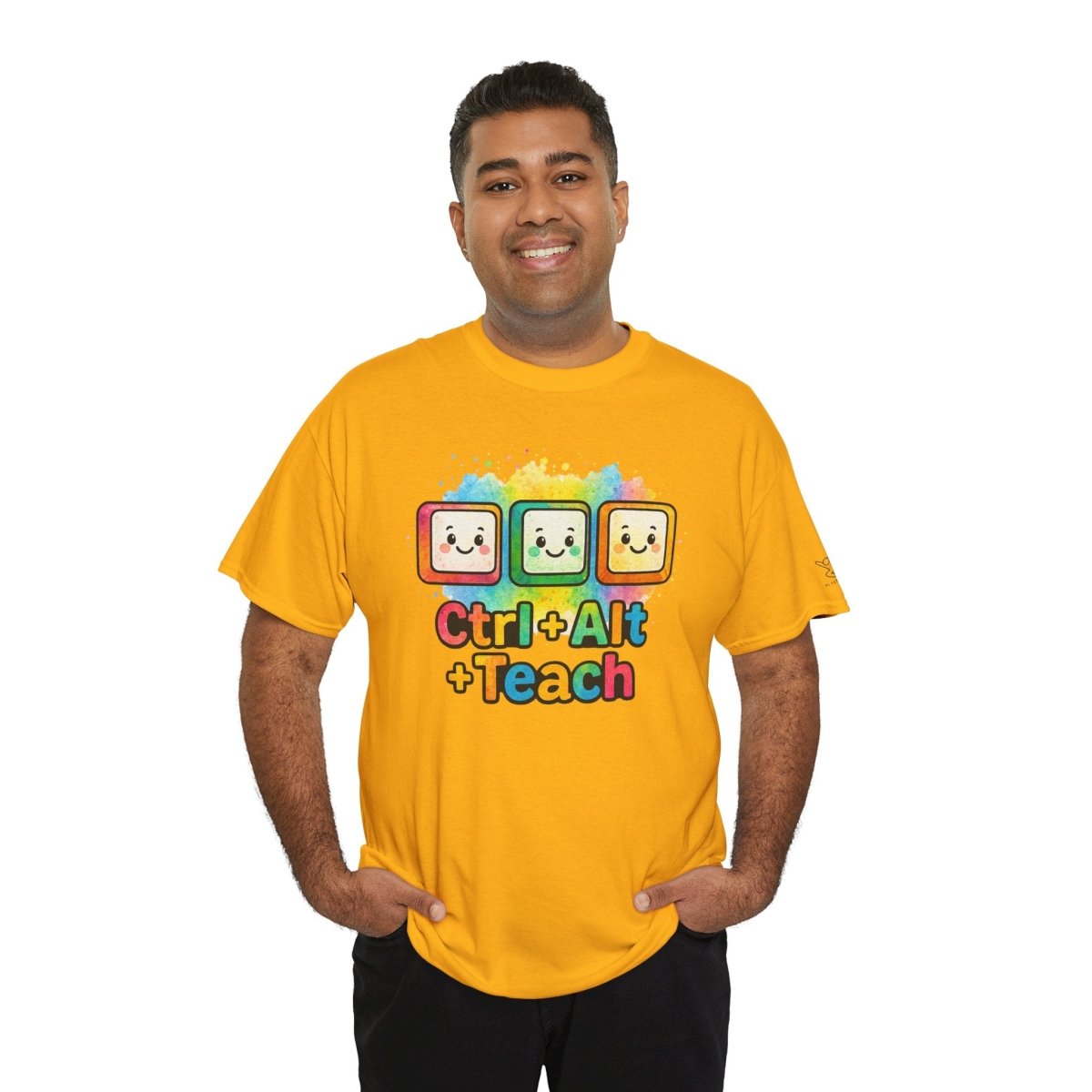 "CTRL.Alt.Teach" Colorful Teacher Tee Gift for Educators, Funny Teaching Shirt, Back to School Apparel, Classroom Humor Top - AI Tee Hero