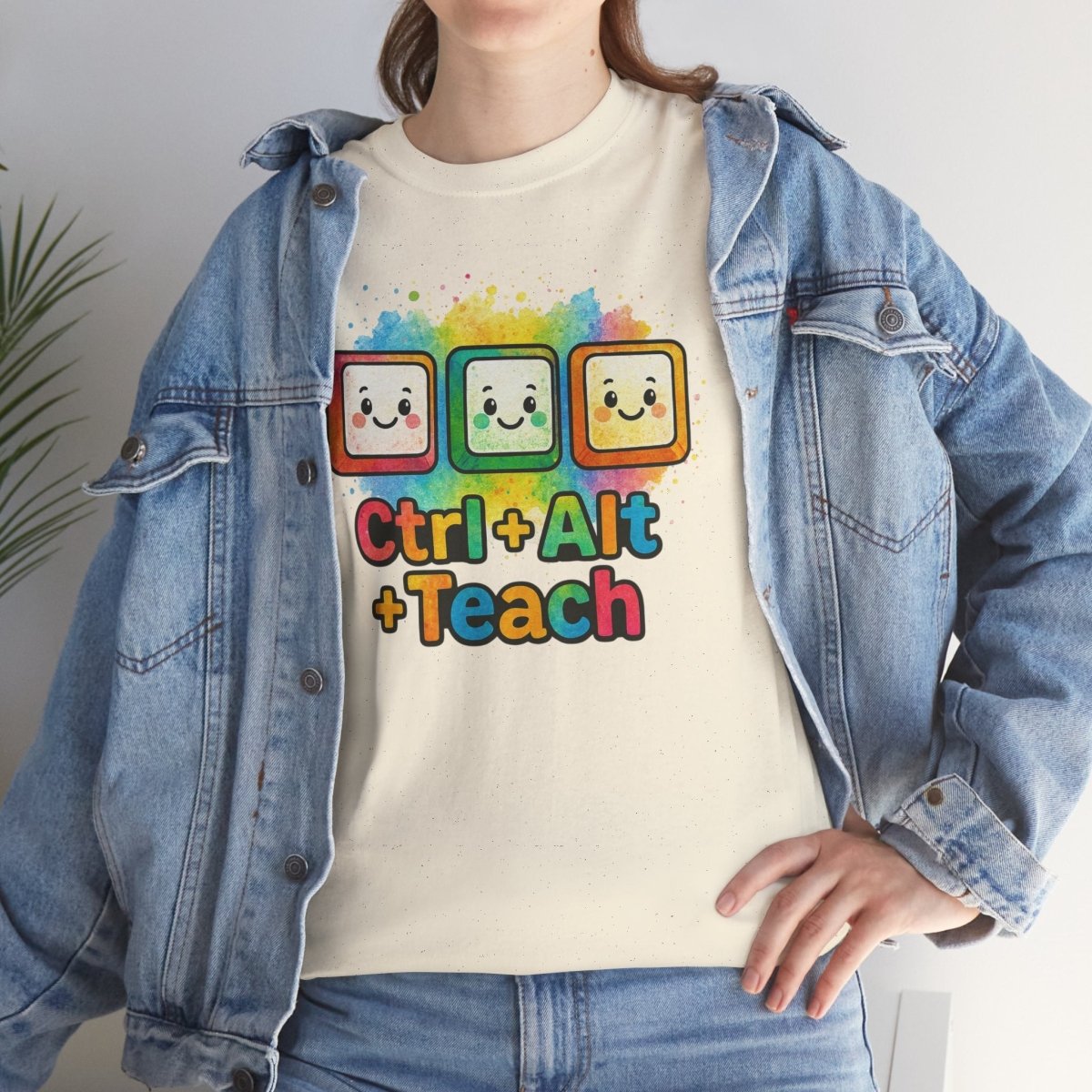"CTRL.Alt.Teach" Colorful Teacher Tee Gift for Educators, Funny Teaching Shirt, Back to School Apparel, Classroom Humor Top - AI Tee Hero