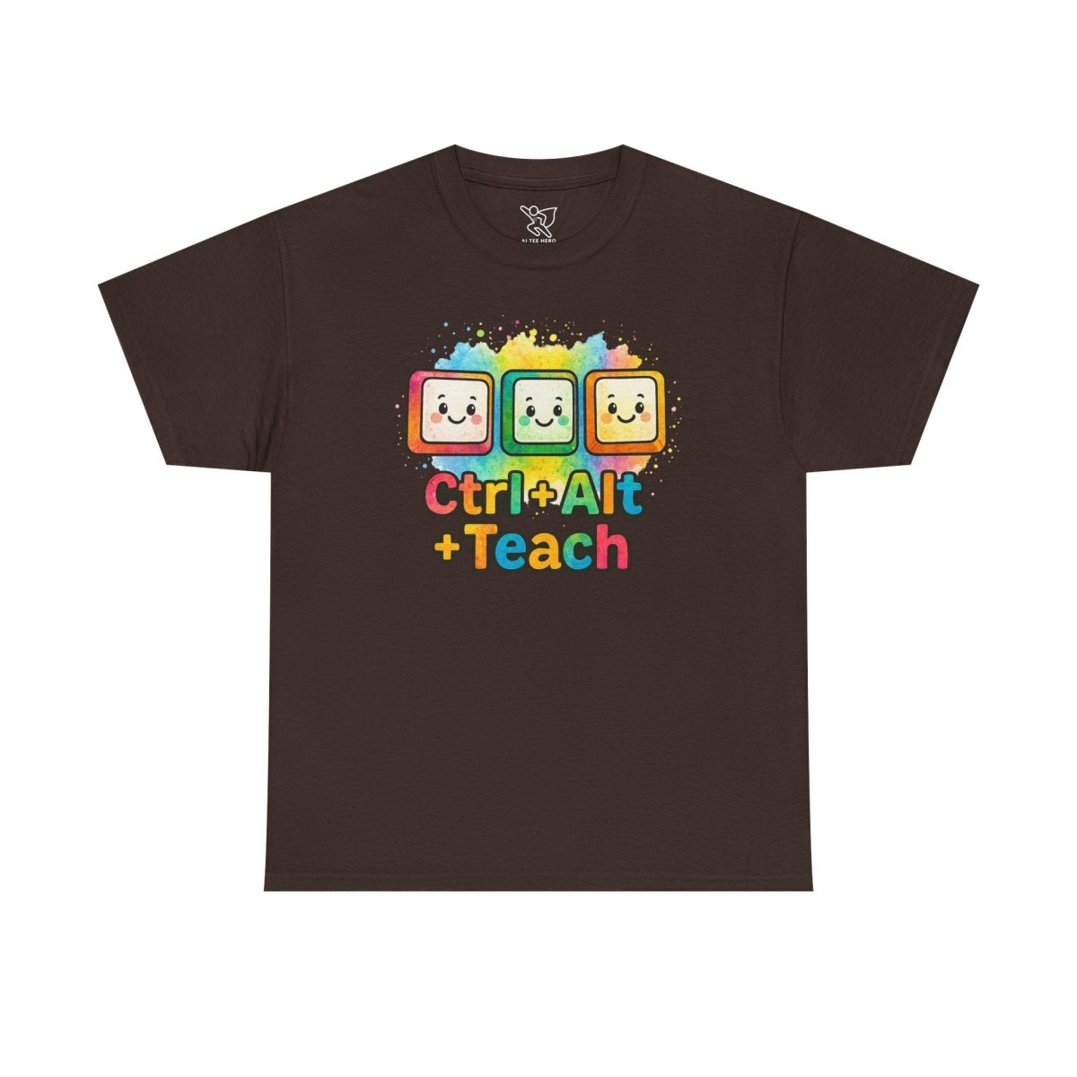 "CTRL.Alt.Teach" Colorful Teacher Tee Gift for Educators, Funny Teaching Shirt, Back to School Apparel, Classroom Humor Top - AI Tee Hero
