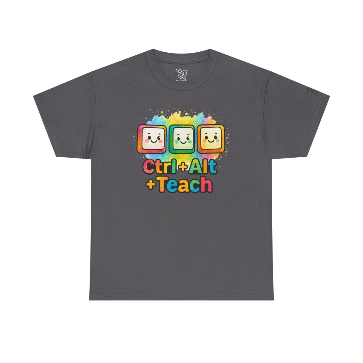 "CTRL.Alt.Teach" Colorful Teacher Tee Gift for Educators, Funny Teaching Shirt, Back to School Apparel, Classroom Humor Top - AI Tee Hero