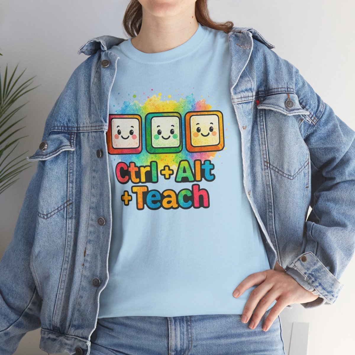 "CTRL.Alt.Teach" Colorful Teacher Tee Gift for Educators, Funny Teaching Shirt, Back to School Apparel, Classroom Humor Top - AI Tee Hero