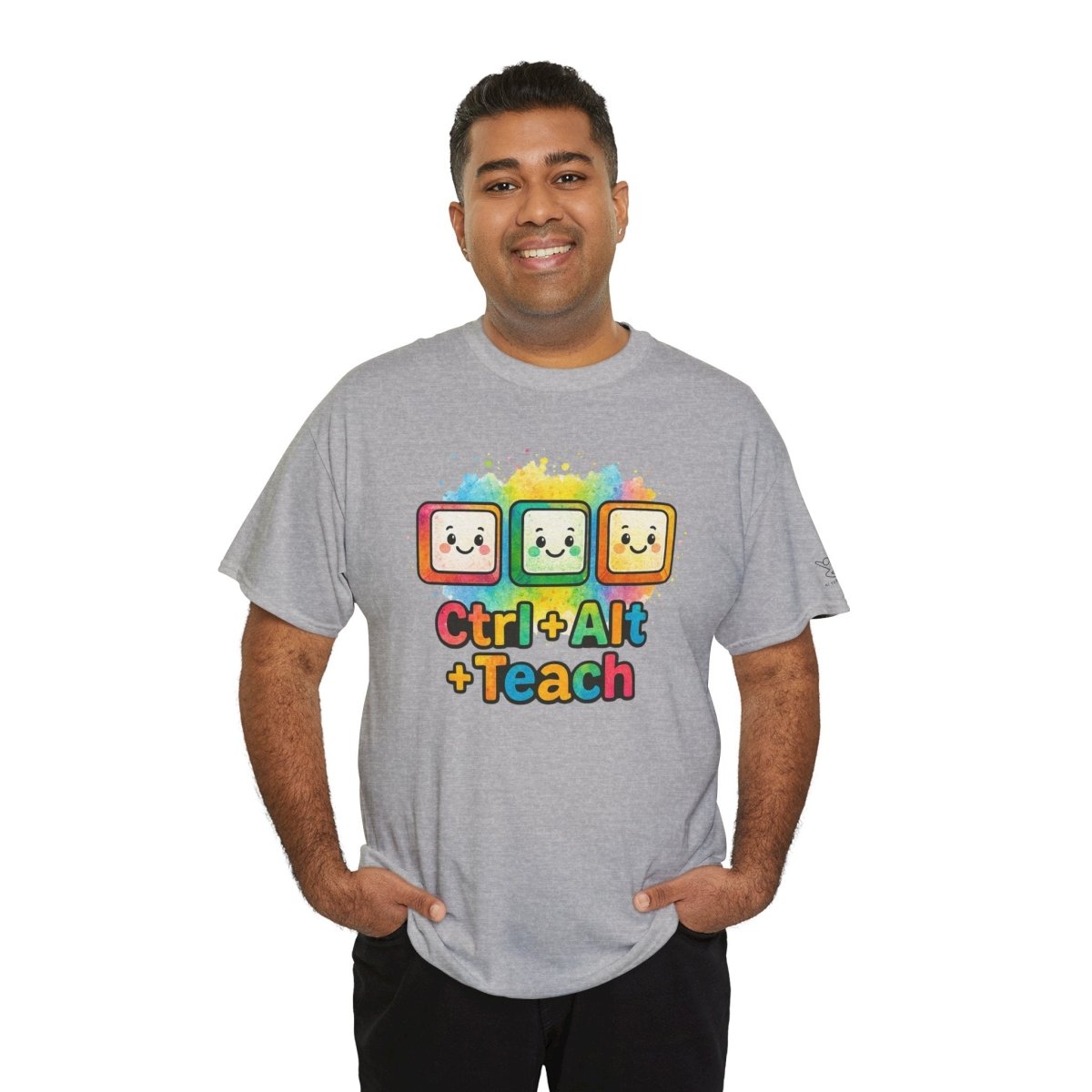"CTRL.Alt.Teach" Colorful Teacher Tee Gift for Educators, Funny Teaching Shirt, Back to School Apparel, Classroom Humor Top - AI Tee Hero
