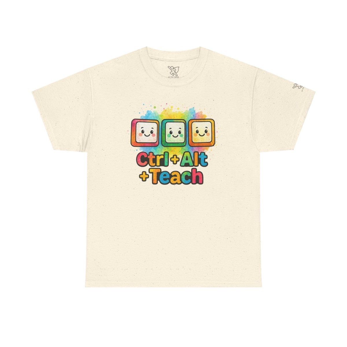 "CTRL.Alt.Teach" Colorful Teacher Tee Gift for Educators, Funny Teaching Shirt, Back to School Apparel, Classroom Humor Top - AI Tee Hero