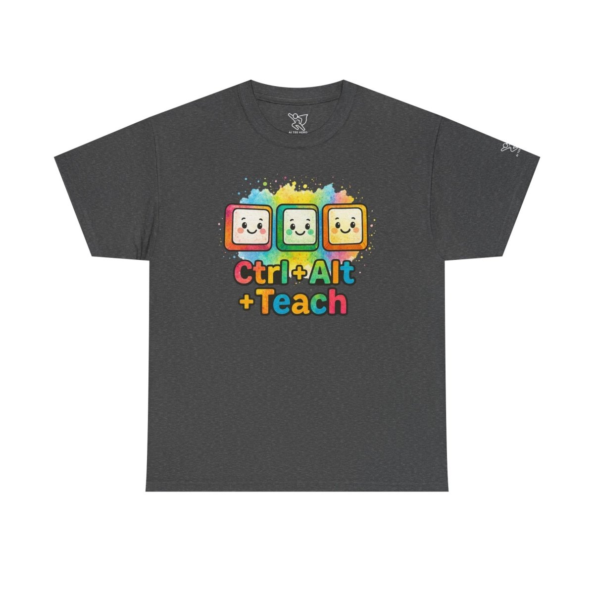 "CTRL.Alt.Teach" Colorful Teacher Tee Gift for Educators, Funny Teaching Shirt, Back to School Apparel, Classroom Humor Top - AI Tee Hero