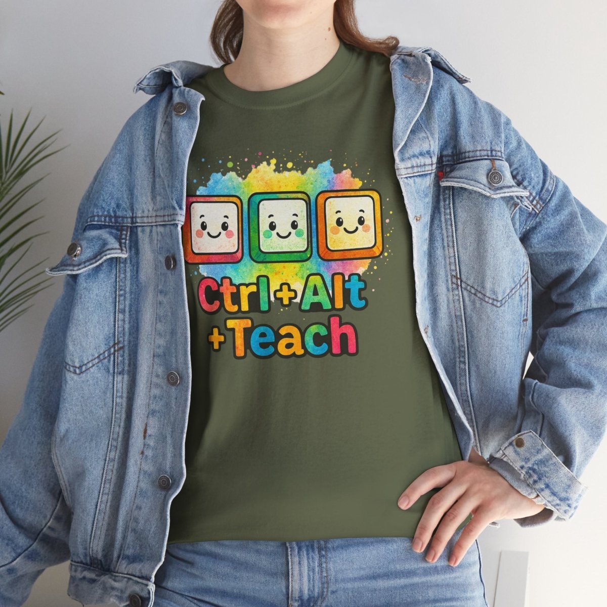 "CTRL.Alt.Teach" Colorful Teacher Tee Gift for Educators, Funny Teaching Shirt, Back to School Apparel, Classroom Humor Top - AI Tee Hero