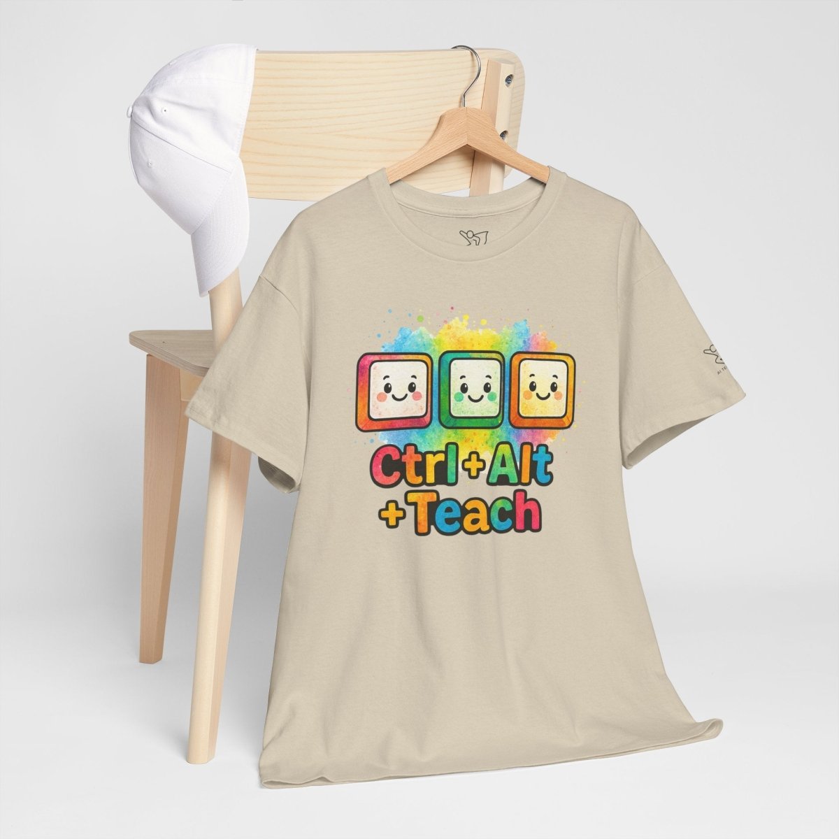 "CTRL.Alt.Teach" Colorful Teacher Tee Gift for Educators, Funny Teaching Shirt, Back to School Apparel, Classroom Humor Top - AI Tee Hero
