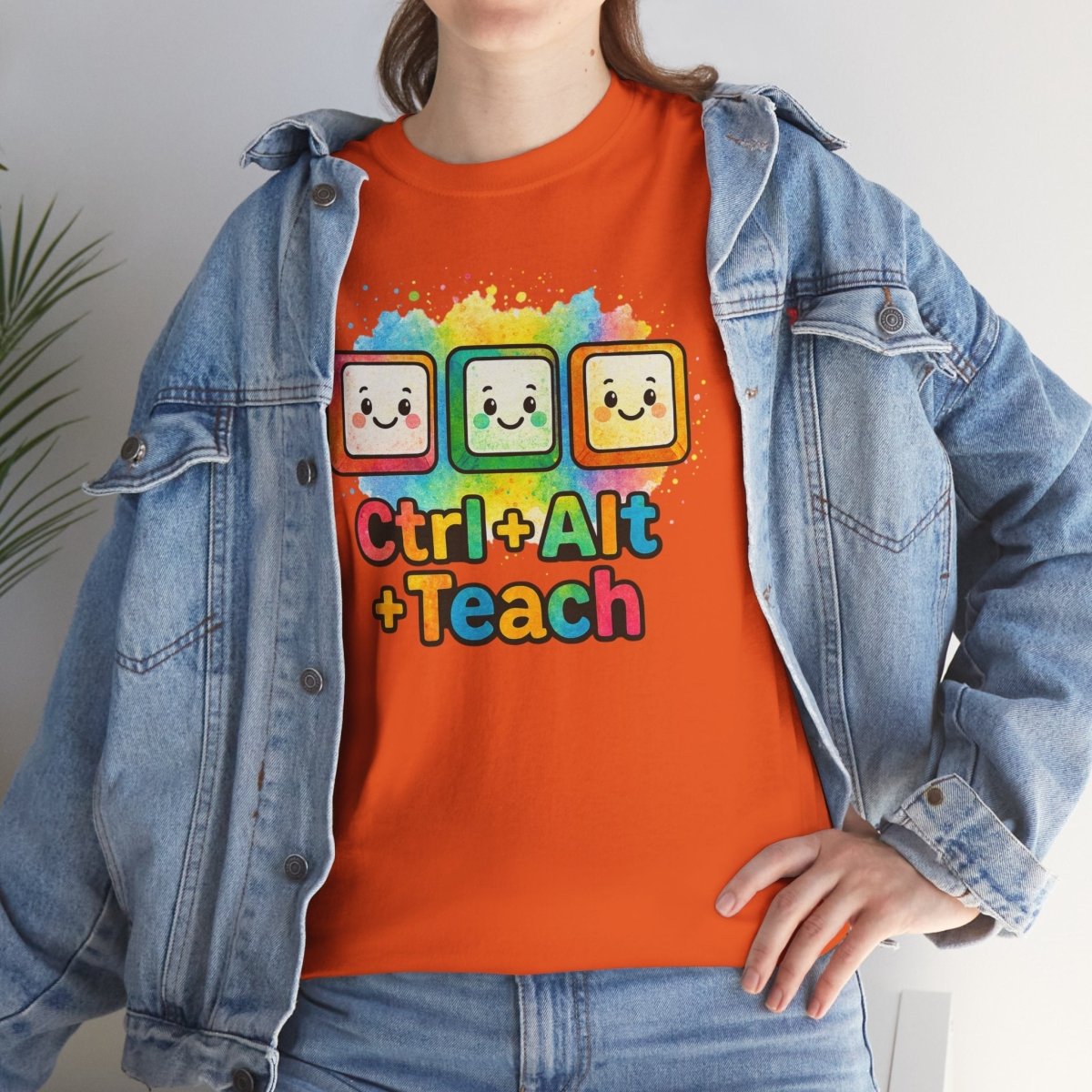 "CTRL.Alt.Teach" Colorful Teacher Tee Gift for Educators, Funny Teaching Shirt, Back to School Apparel, Classroom Humor Top - AI Tee Hero