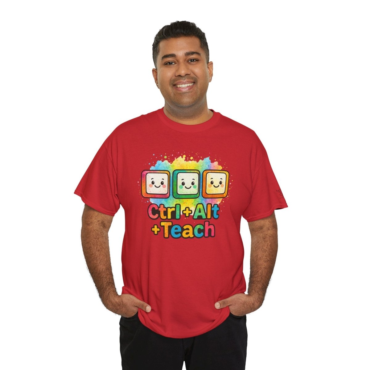 "CTRL.Alt.Teach" Colorful Teacher Tee Gift for Educators, Funny Teaching Shirt, Back to School Apparel, Classroom Humor Top - AI Tee Hero
