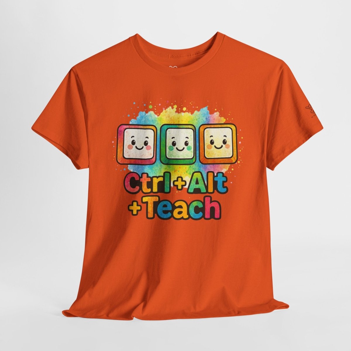 "CTRL.Alt.Teach" Colorful Teacher Tee Gift for Educators, Funny Teaching Shirt, Back to School Apparel, Classroom Humor Top - AI Tee Hero