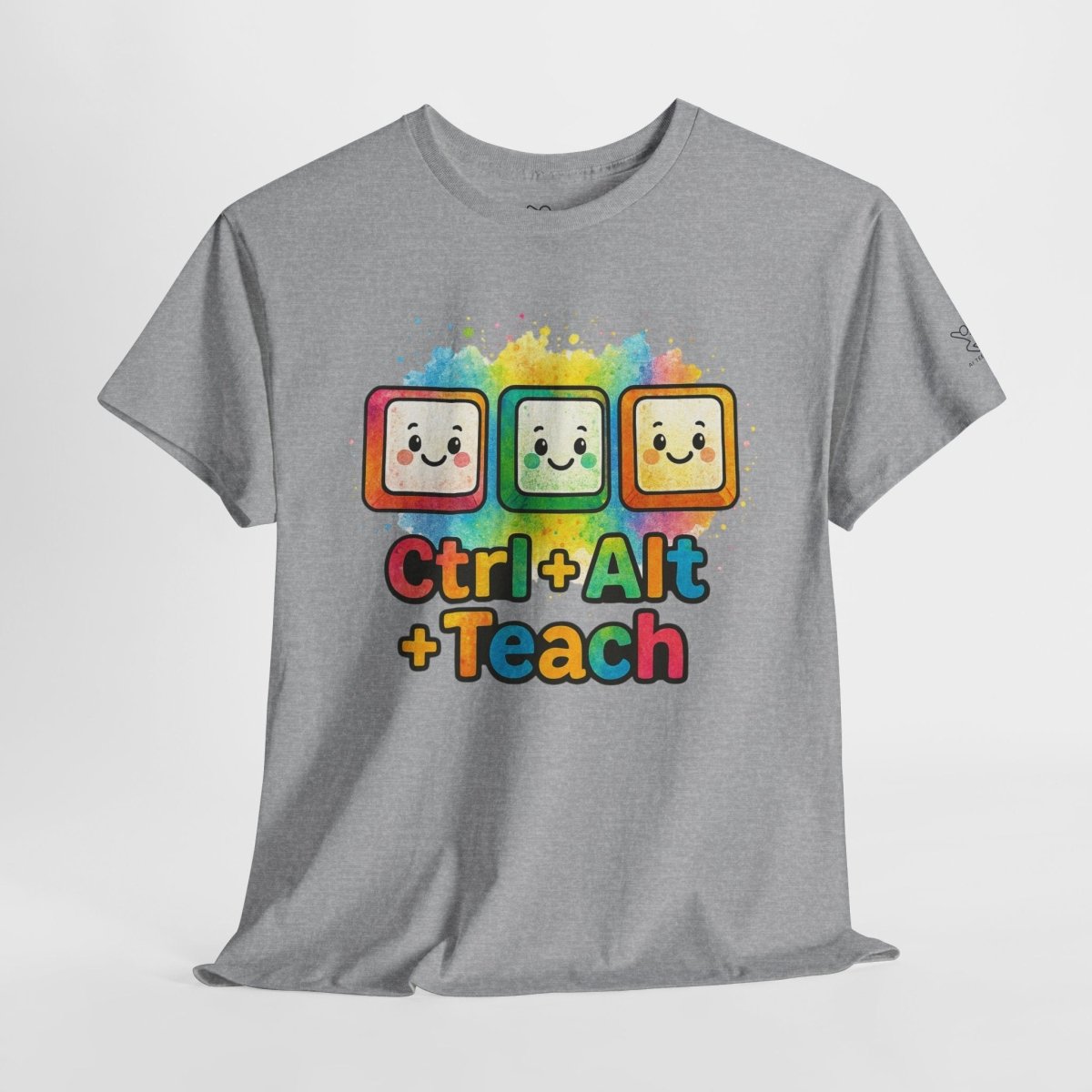 "CTRL.Alt.Teach" Colorful Teacher Tee Gift for Educators, Funny Teaching Shirt, Back to School Apparel, Classroom Humor Top - AI Tee Hero