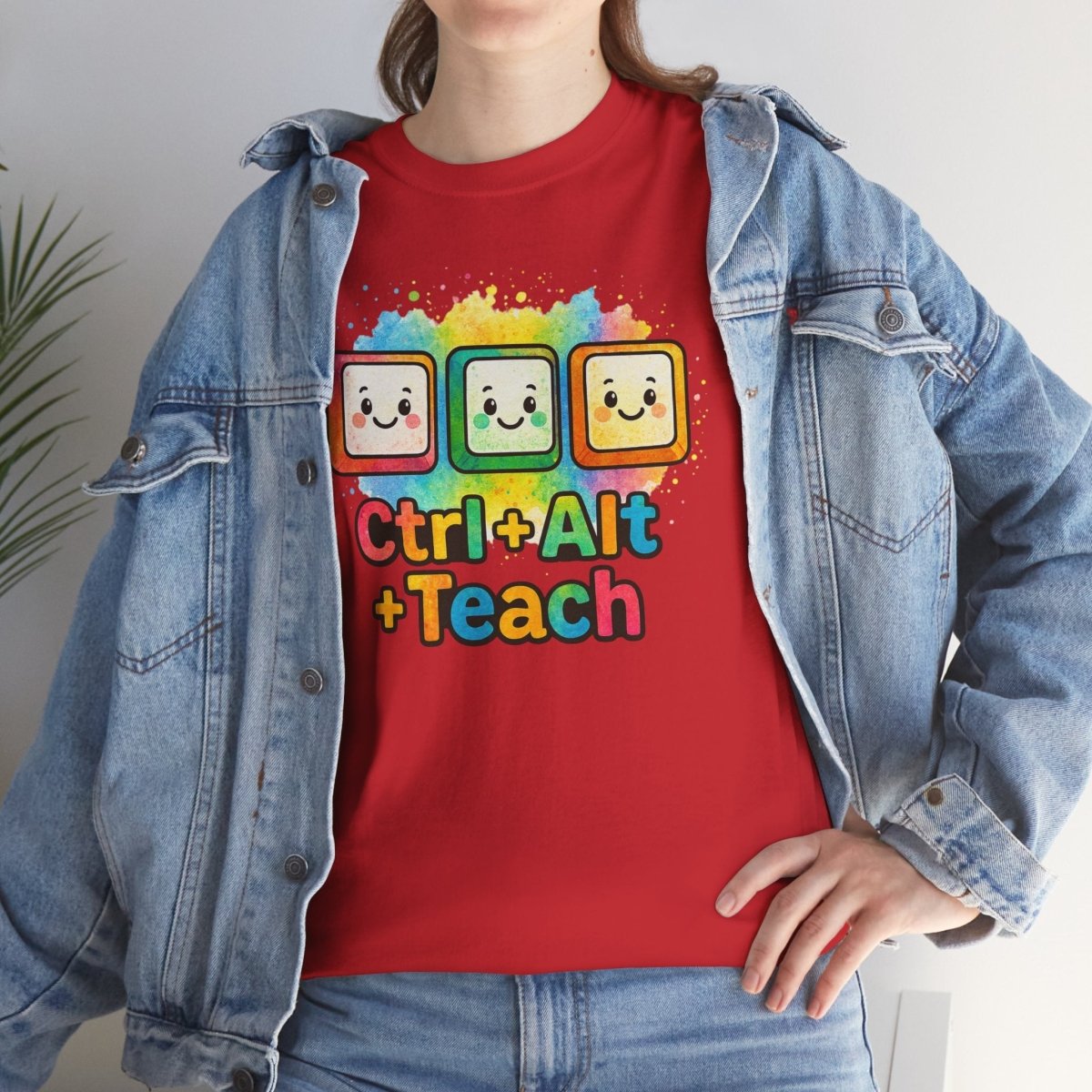 "CTRL.Alt.Teach" Colorful Teacher Tee Gift for Educators, Funny Teaching Shirt, Back to School Apparel, Classroom Humor Top - AI Tee Hero