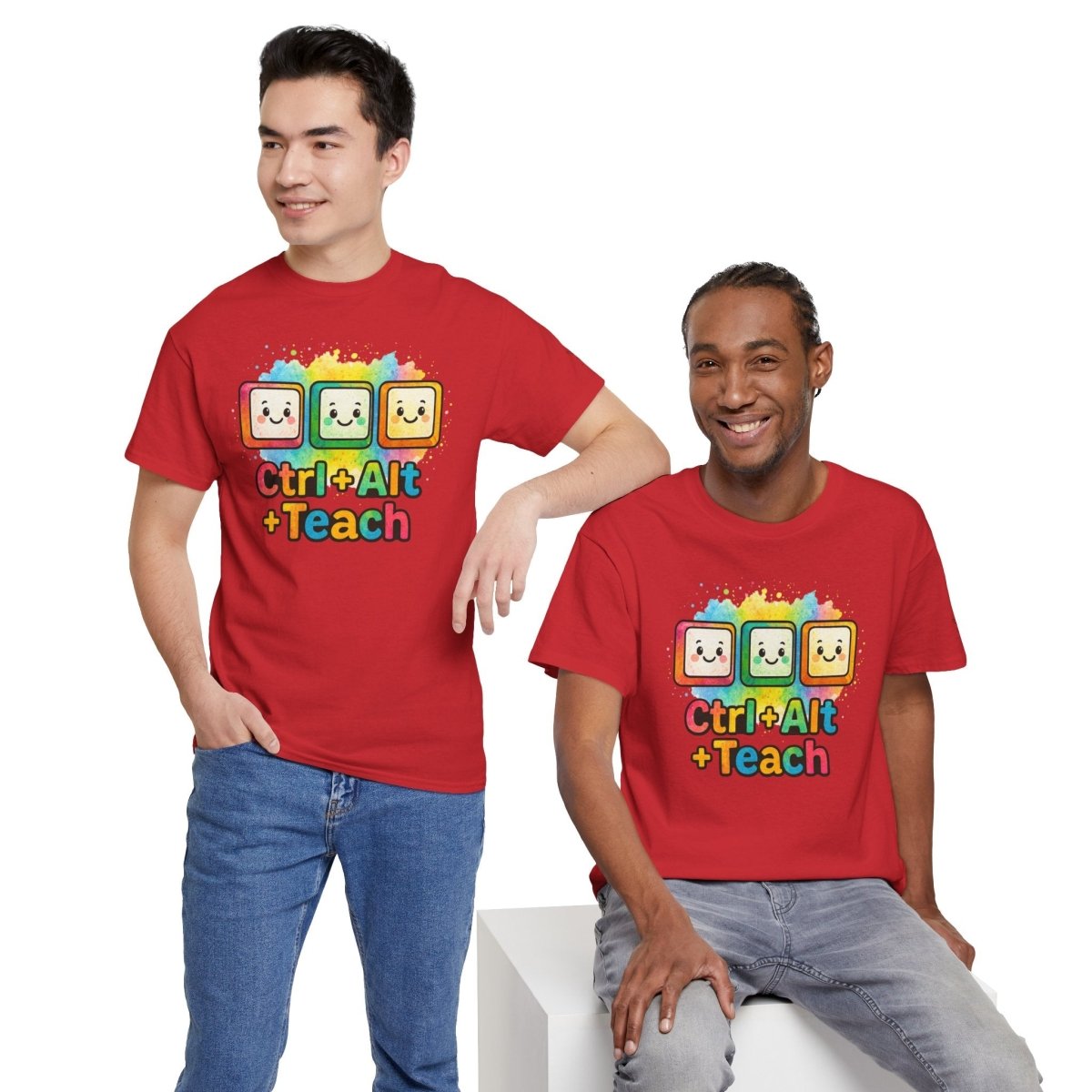 "CTRL.Alt.Teach" Colorful Teacher Tee Gift for Educators, Funny Teaching Shirt, Back to School Apparel, Classroom Humor Top - AI Tee Hero