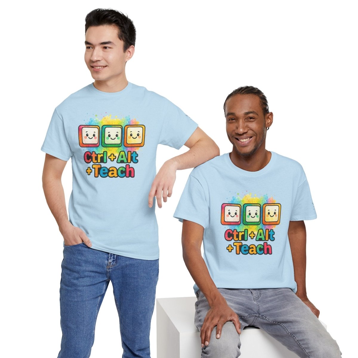 "CTRL.Alt.Teach" Colorful Teacher Tee Gift for Educators, Funny Teaching Shirt, Back to School Apparel, Classroom Humor Top - AI Tee Hero