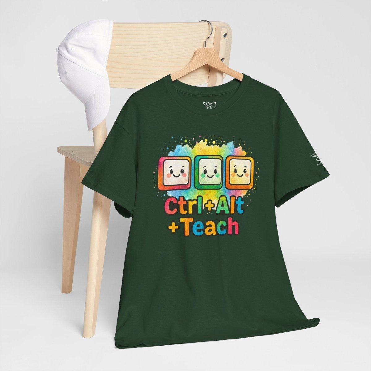 "CTRL.Alt.Teach" Colorful Teacher Tee Gift for Educators, Funny Teaching Shirt, Back to School Apparel, Classroom Humor Top - AI Tee Hero