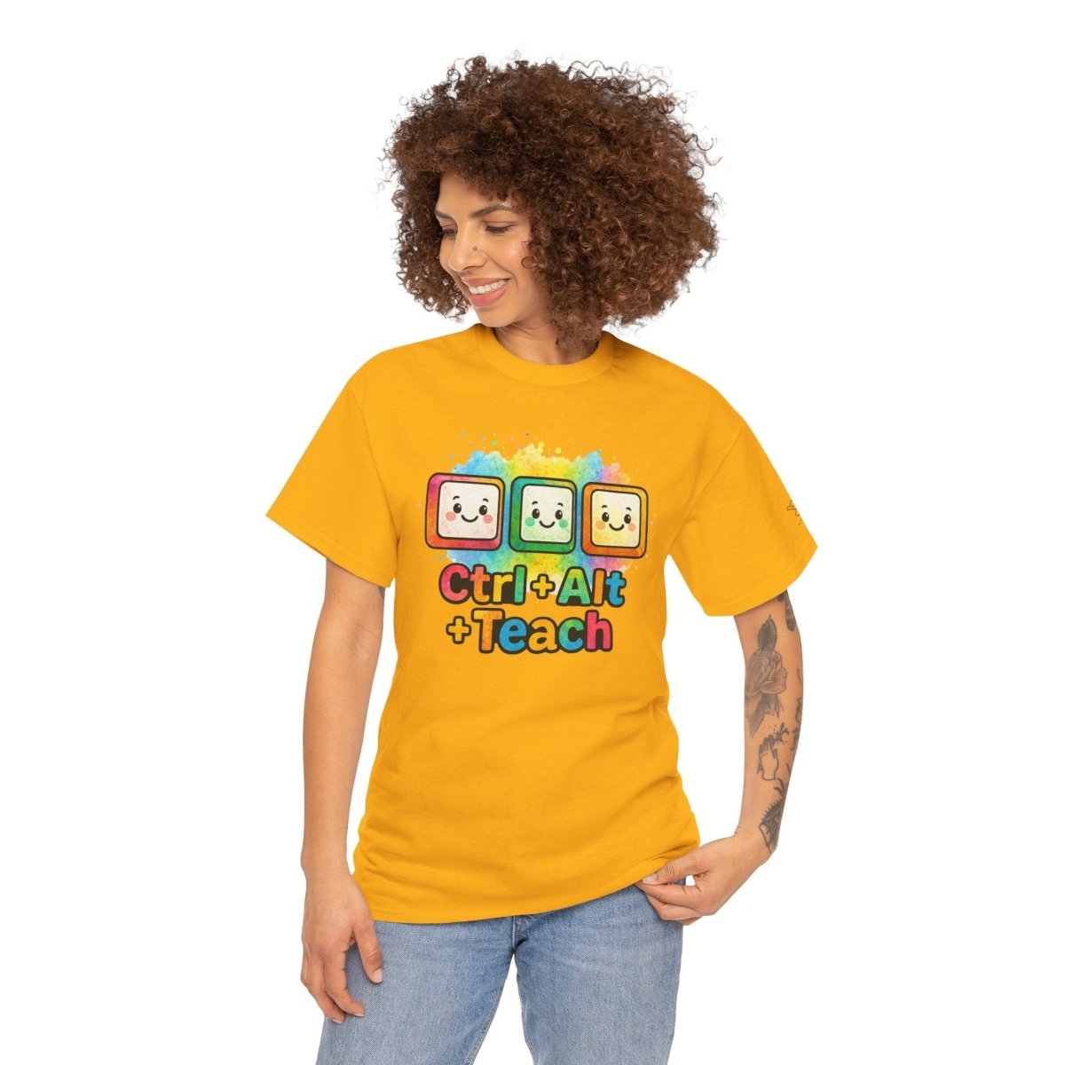 "CTRL.Alt.Teach" Colorful Teacher Tee Gift for Educators, Funny Teaching Shirt, Back to School Apparel, Classroom Humor Top - AI Tee Hero