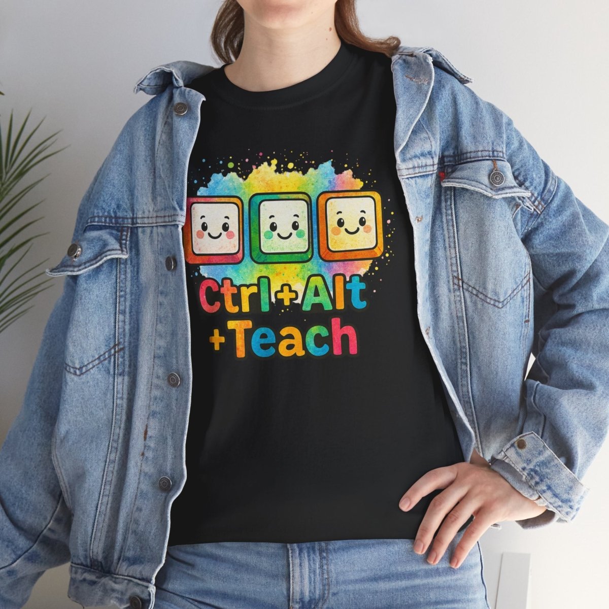"CTRL.Alt.Teach" Colorful Teacher Tee Gift for Educators, Funny Teaching Shirt, Back to School Apparel, Classroom Humor Top - AI Tee Hero