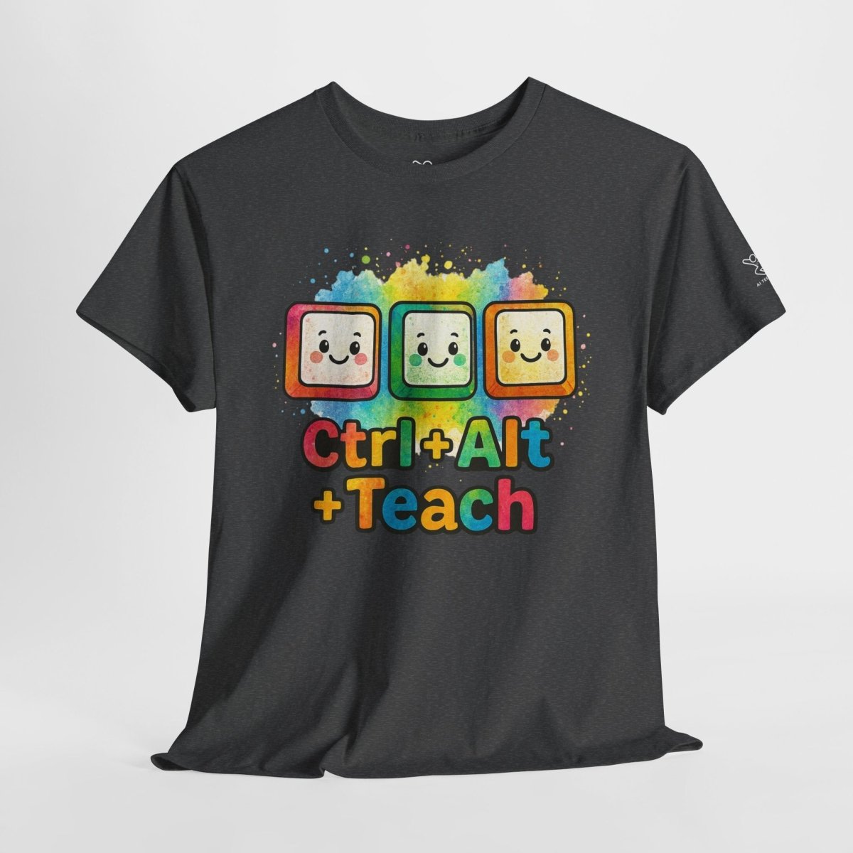 "CTRL.Alt.Teach" Colorful Teacher Tee Gift for Educators, Funny Teaching Shirt, Back to School Apparel, Classroom Humor Top - AI Tee Hero