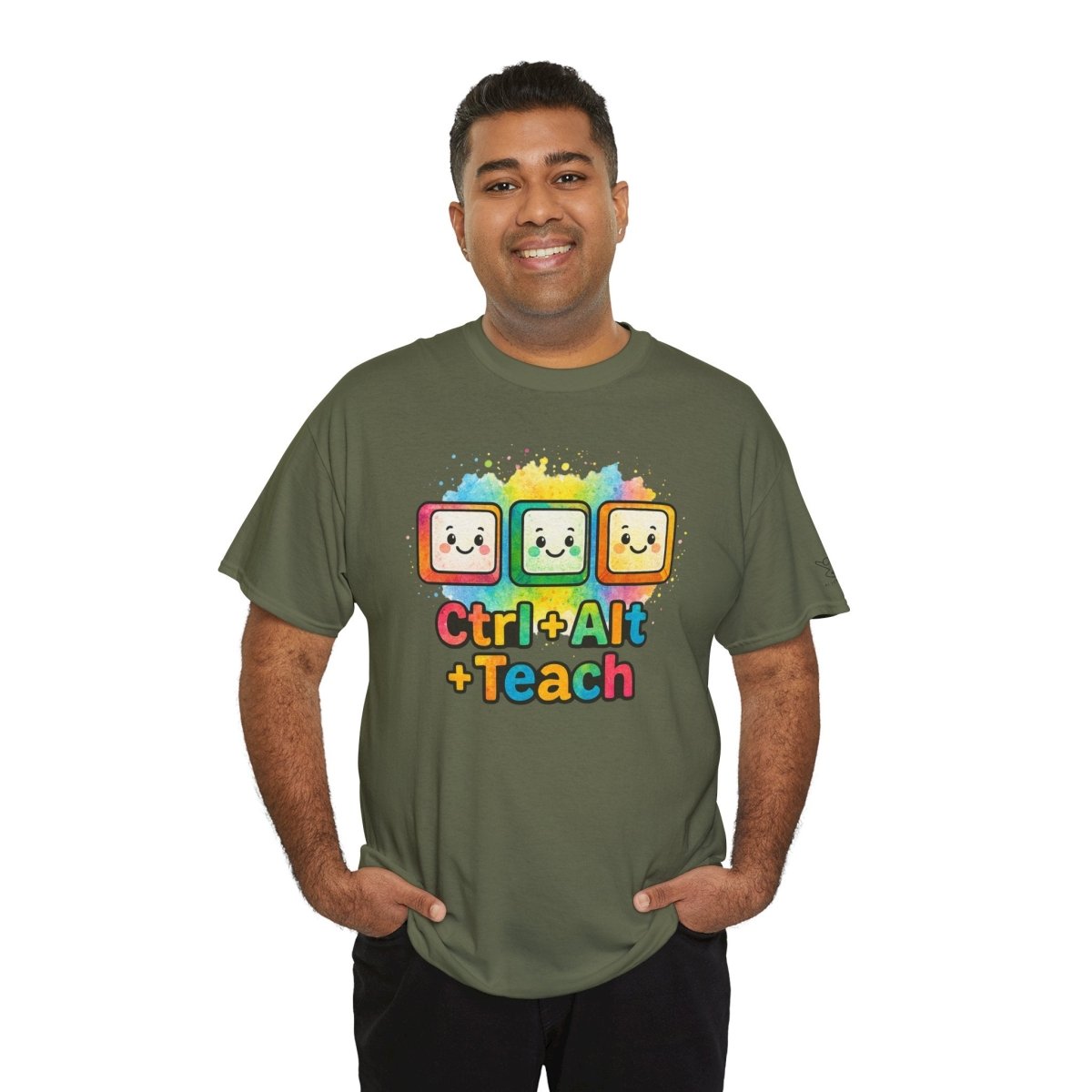 "CTRL.Alt.Teach" Colorful Teacher Tee Gift for Educators, Funny Teaching Shirt, Back to School Apparel, Classroom Humor Top - AI Tee Hero