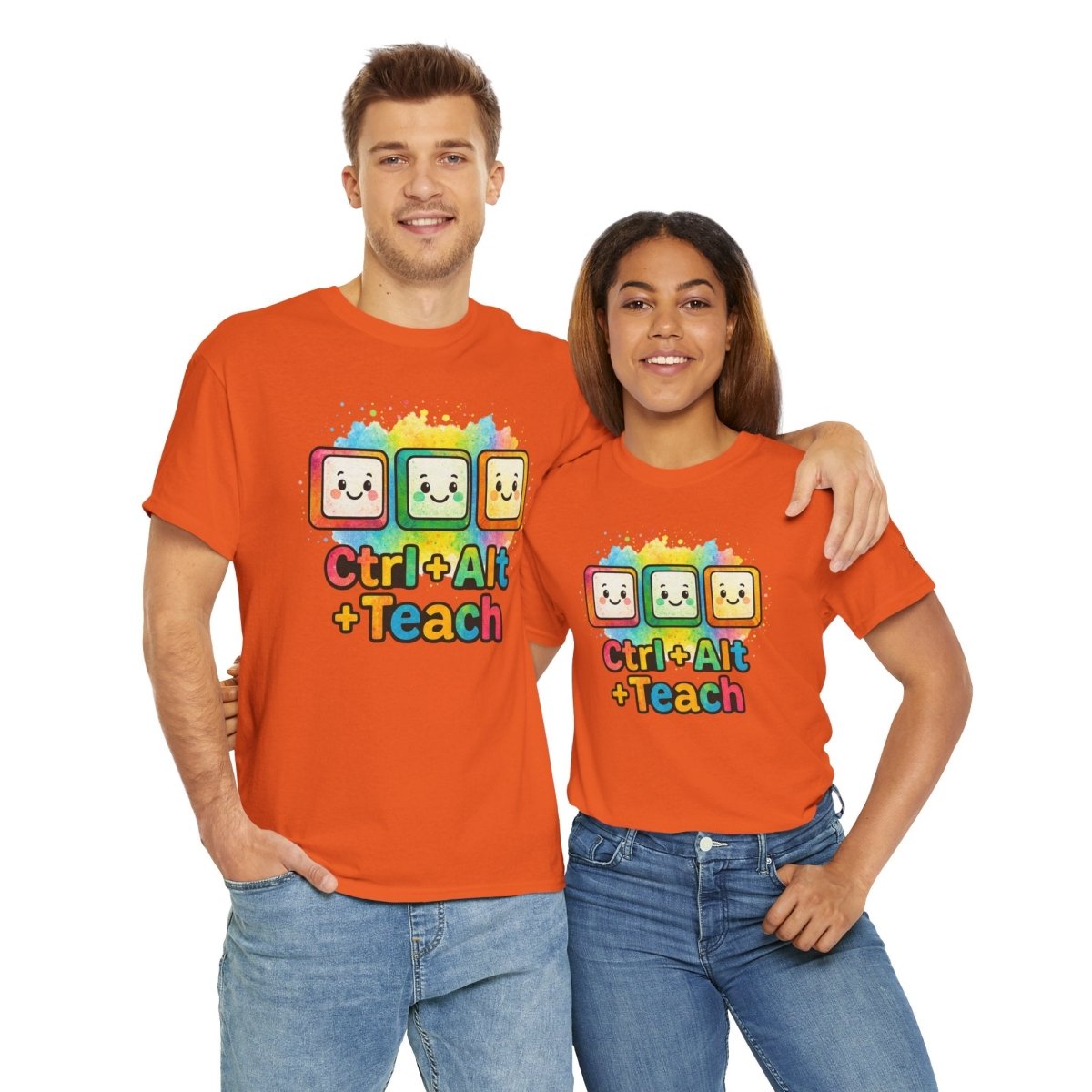 "CTRL.Alt.Teach" Colorful Teacher Tee Gift for Educators, Funny Teaching Shirt, Back to School Apparel, Classroom Humor Top - AI Tee Hero