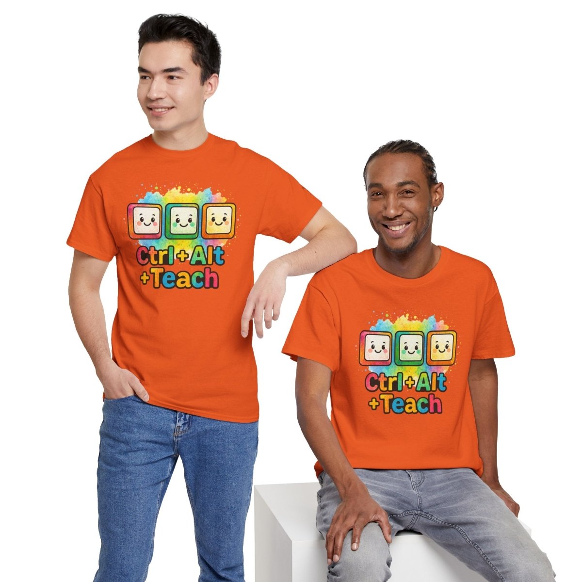 "CTRL.Alt.Teach" Colorful Teacher Tee Gift for Educators, Funny Teaching Shirt, Back to School Apparel, Classroom Humor Top - AI Tee Hero
