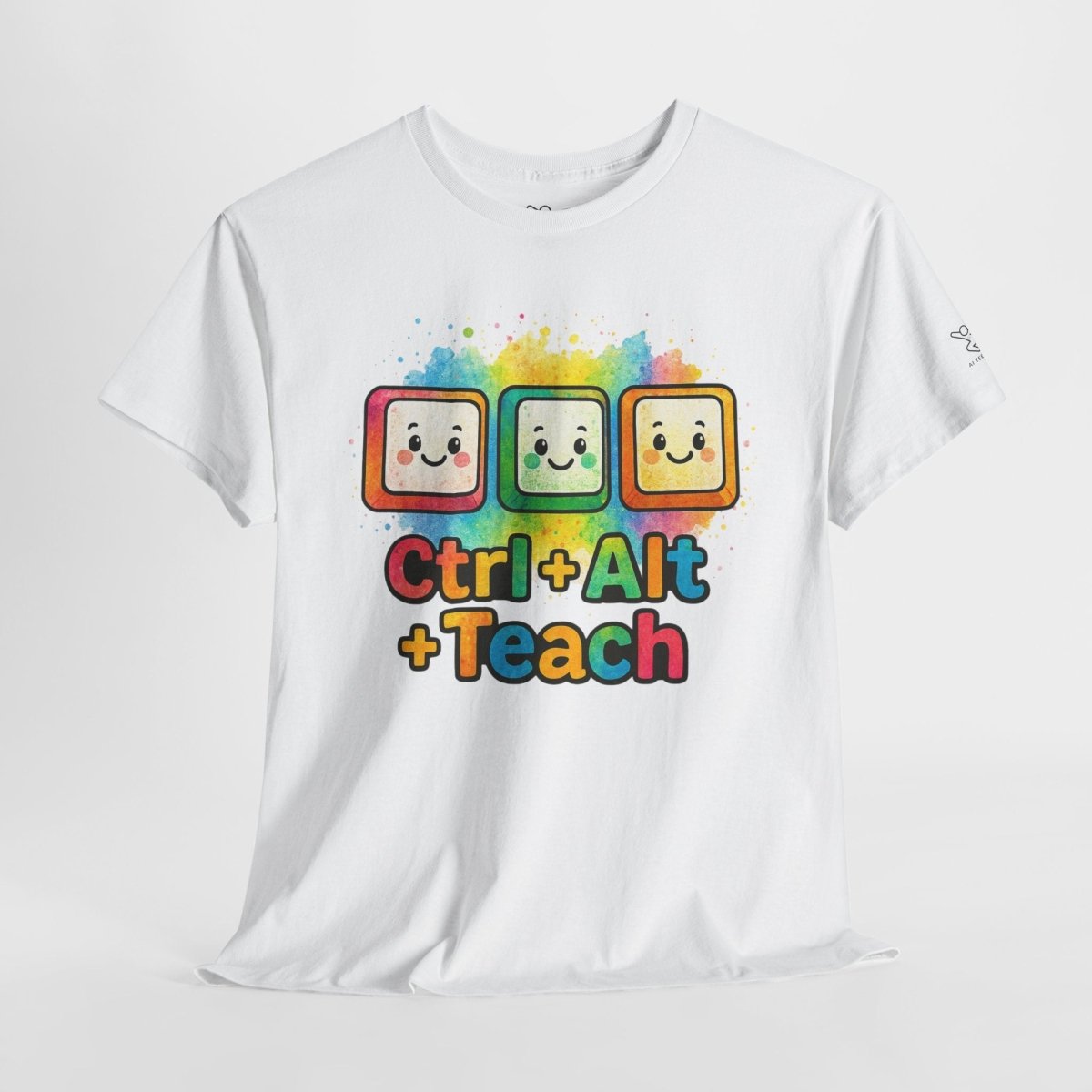 "CTRL.Alt.Teach" Colorful Teacher Tee Gift for Educators, Funny Teaching Shirt, Back to School Apparel, Classroom Humor Top - AI Tee Hero