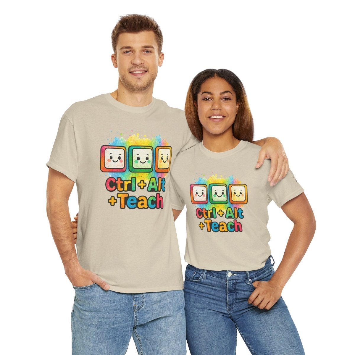"CTRL.Alt.Teach" Colorful Teacher Tee Gift for Educators, Funny Teaching Shirt, Back to School Apparel, Classroom Humor Top - AI Tee Hero