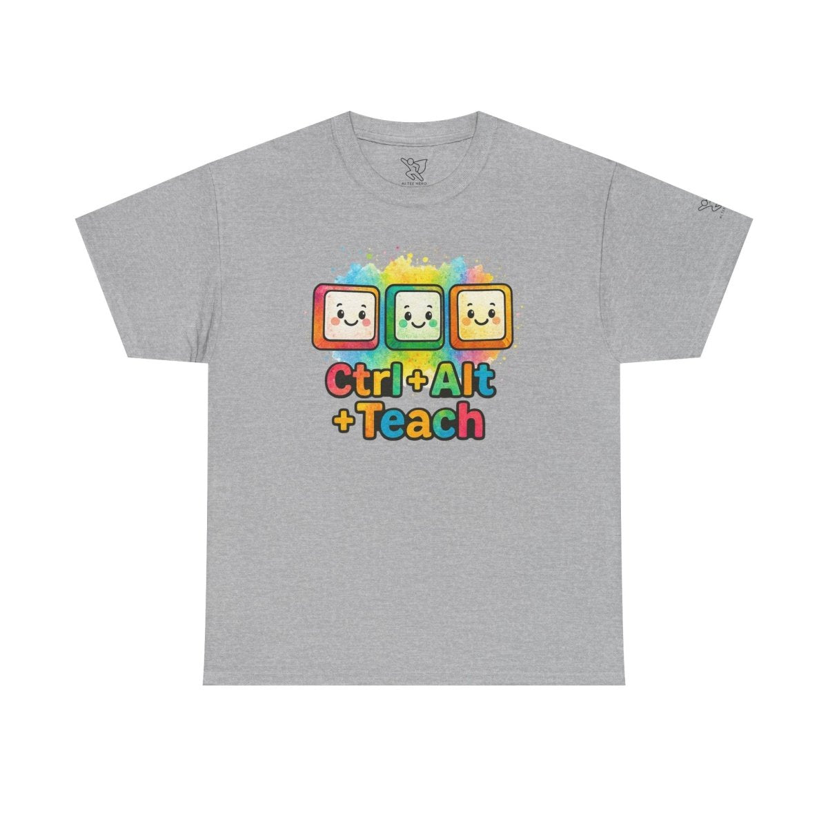 "CTRL.Alt.Teach" Colorful Teacher Tee Gift for Educators, Funny Teaching Shirt, Back to School Apparel, Classroom Humor Top - AI Tee Hero