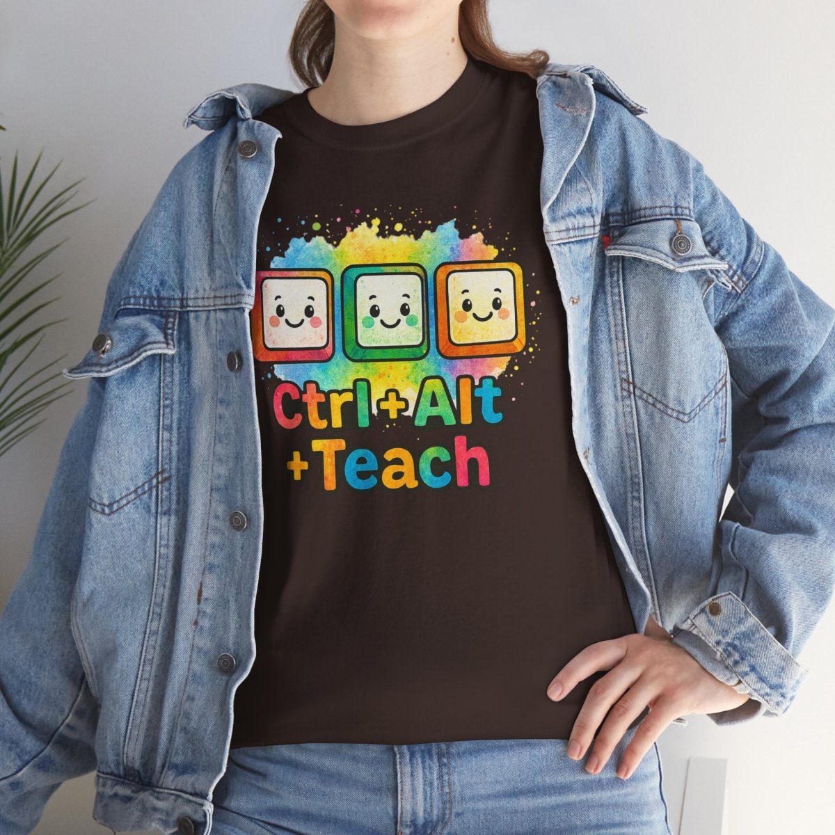 "CTRL.Alt.Teach" Colorful Teacher Tee Gift for Educators, Funny Teaching Shirt, Back to School Apparel, Classroom Humor Top - AI Tee Hero