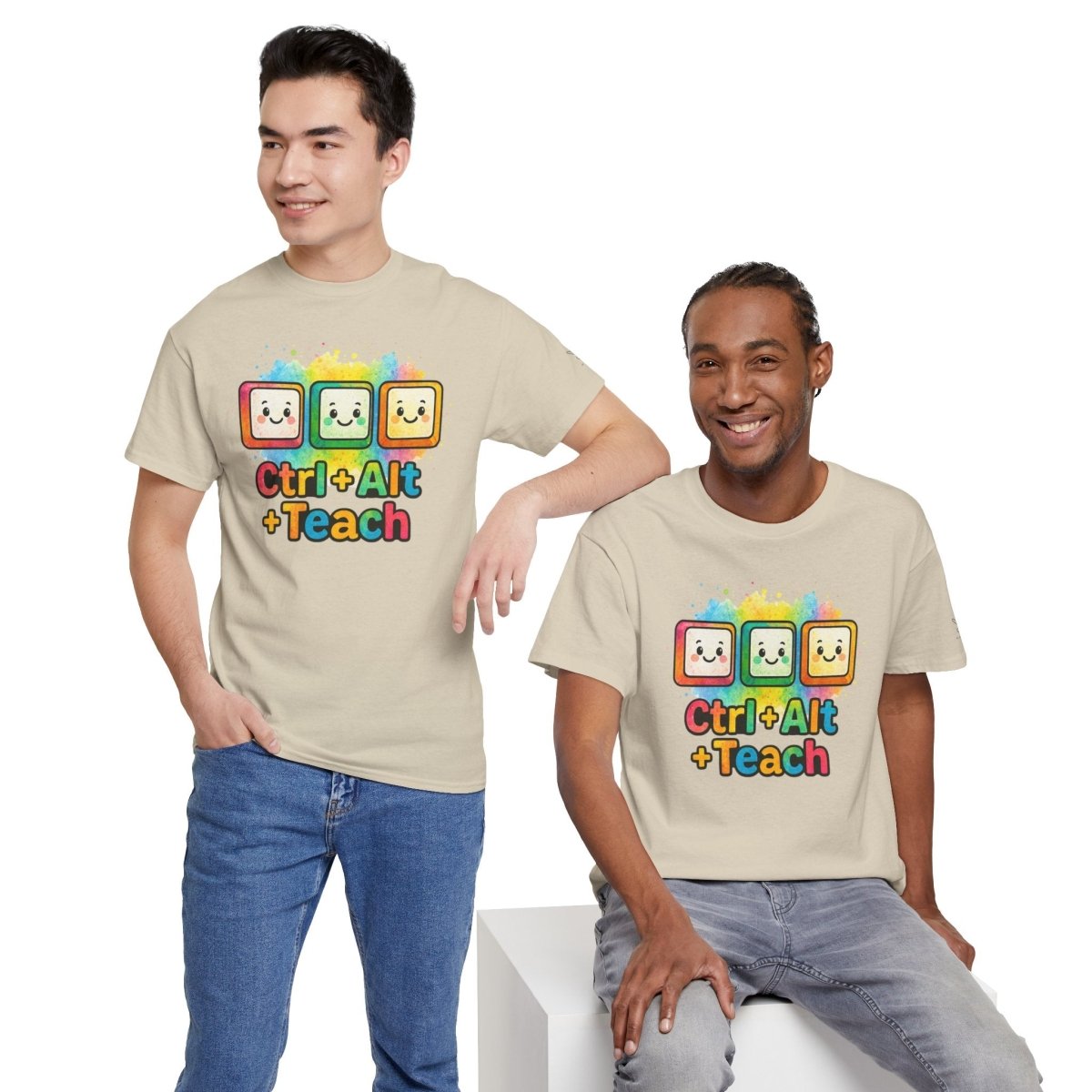 "CTRL.Alt.Teach" Colorful Teacher Tee Gift for Educators, Funny Teaching Shirt, Back to School Apparel, Classroom Humor Top - AI Tee Hero