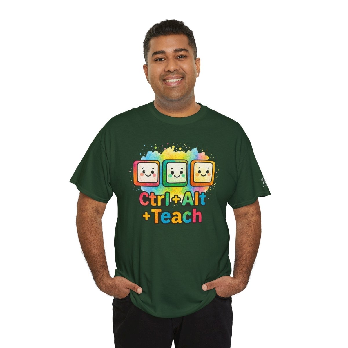 "CTRL.Alt.Teach" Colorful Teacher Tee Gift for Educators, Funny Teaching Shirt, Back to School Apparel, Classroom Humor Top - AI Tee Hero