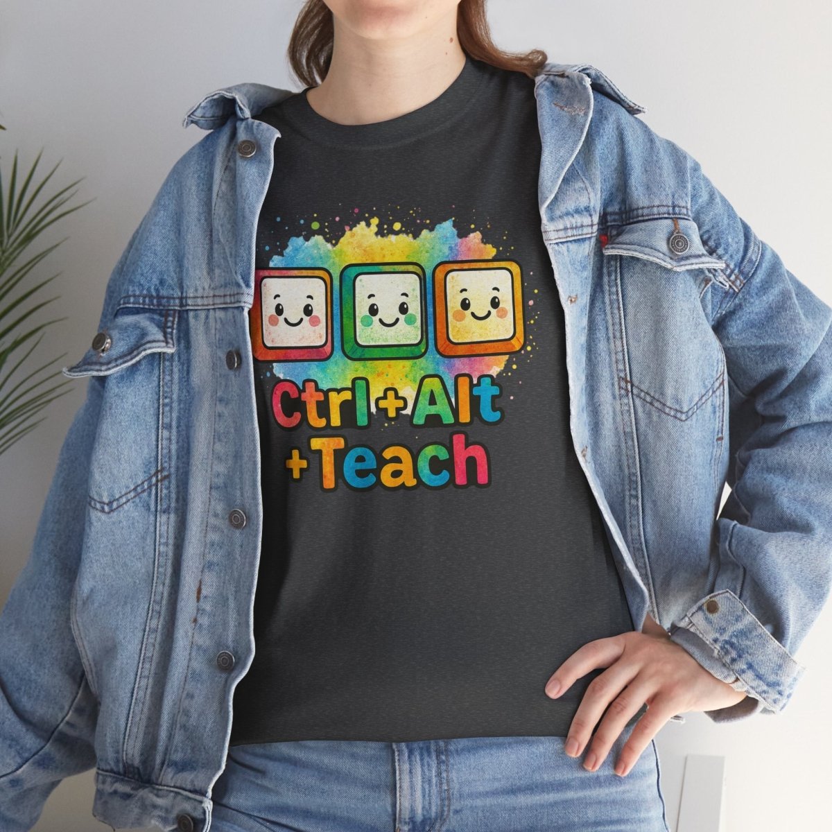 "CTRL.Alt.Teach" Colorful Teacher Tee Gift for Educators, Funny Teaching Shirt, Back to School Apparel, Classroom Humor Top - AI Tee Hero