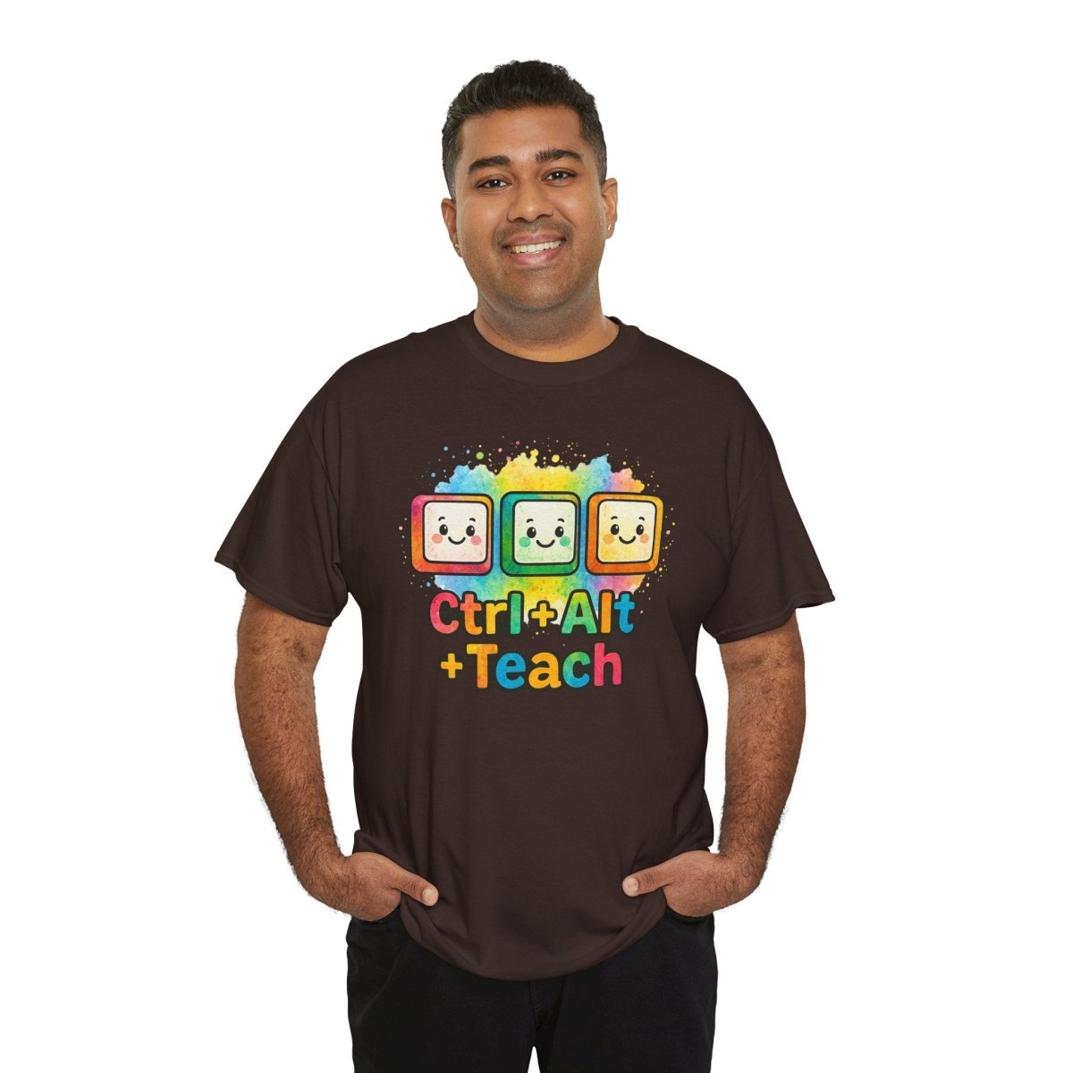 "CTRL.Alt.Teach" Colorful Teacher Tee Gift for Educators, Funny Teaching Shirt, Back to School Apparel, Classroom Humor Top - AI Tee Hero