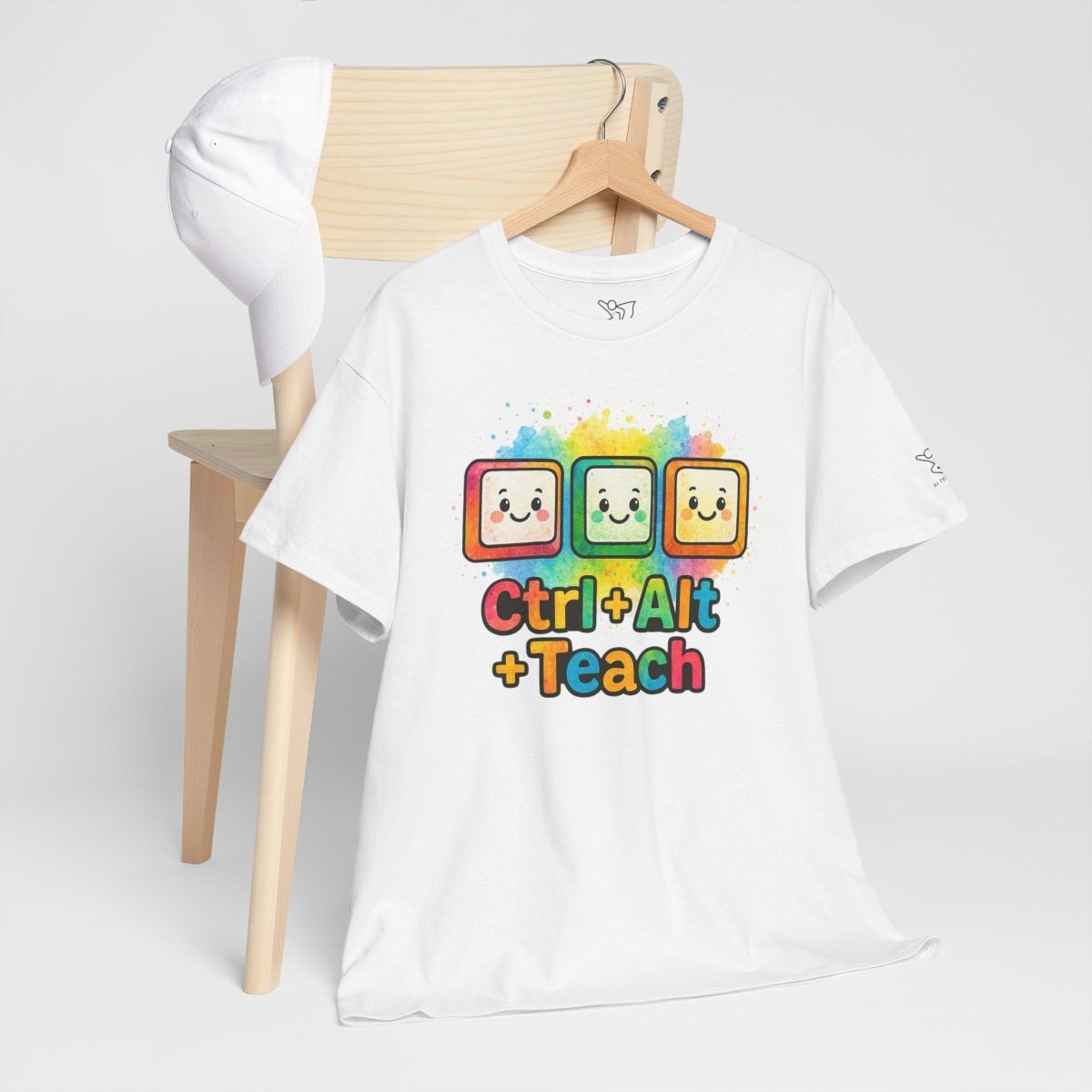 "CTRL.Alt.Teach" Colorful Teacher Tee Gift for Educators, Funny Teaching Shirt, Back to School Apparel, Classroom Humor Top - AI Tee Hero