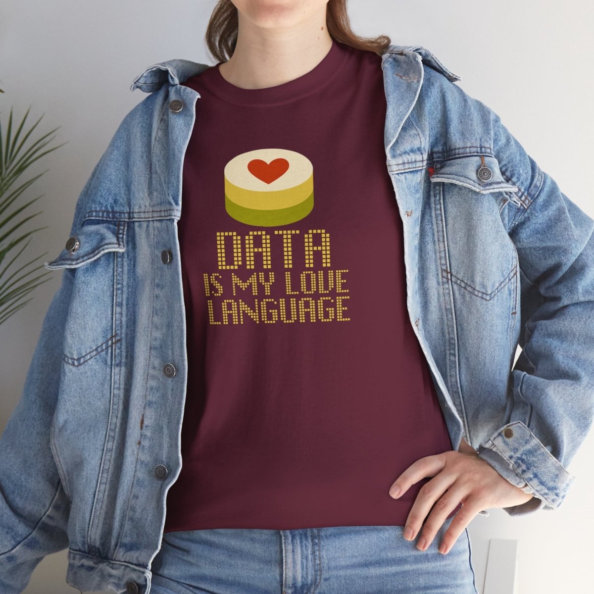 "Data is My Love Language" CW - 1 Casual Unisex Cotton T-Shirt, Tech Enthusiast Gift, Cute Data Lover Apparel, Geeky Gift for Him Her - AI Tee Hero