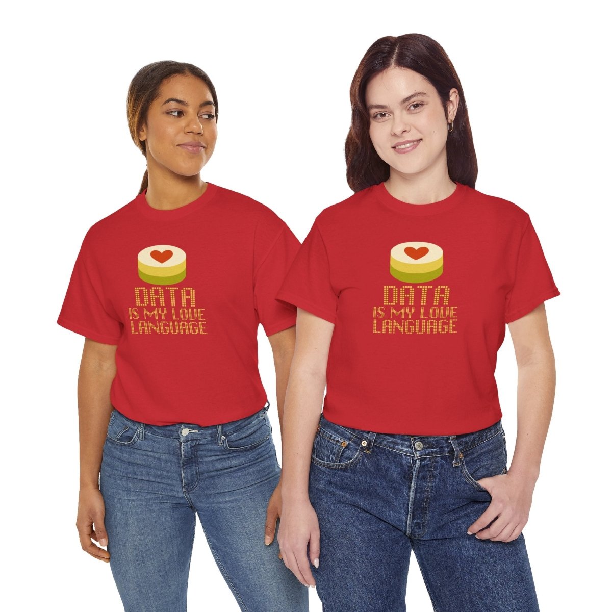 "Data is My Love Language" CW - 1 Casual Unisex Cotton T-Shirt, Tech Enthusiast Gift, Cute Data Lover Apparel, Geeky Gift for Him Her - AI Tee Hero