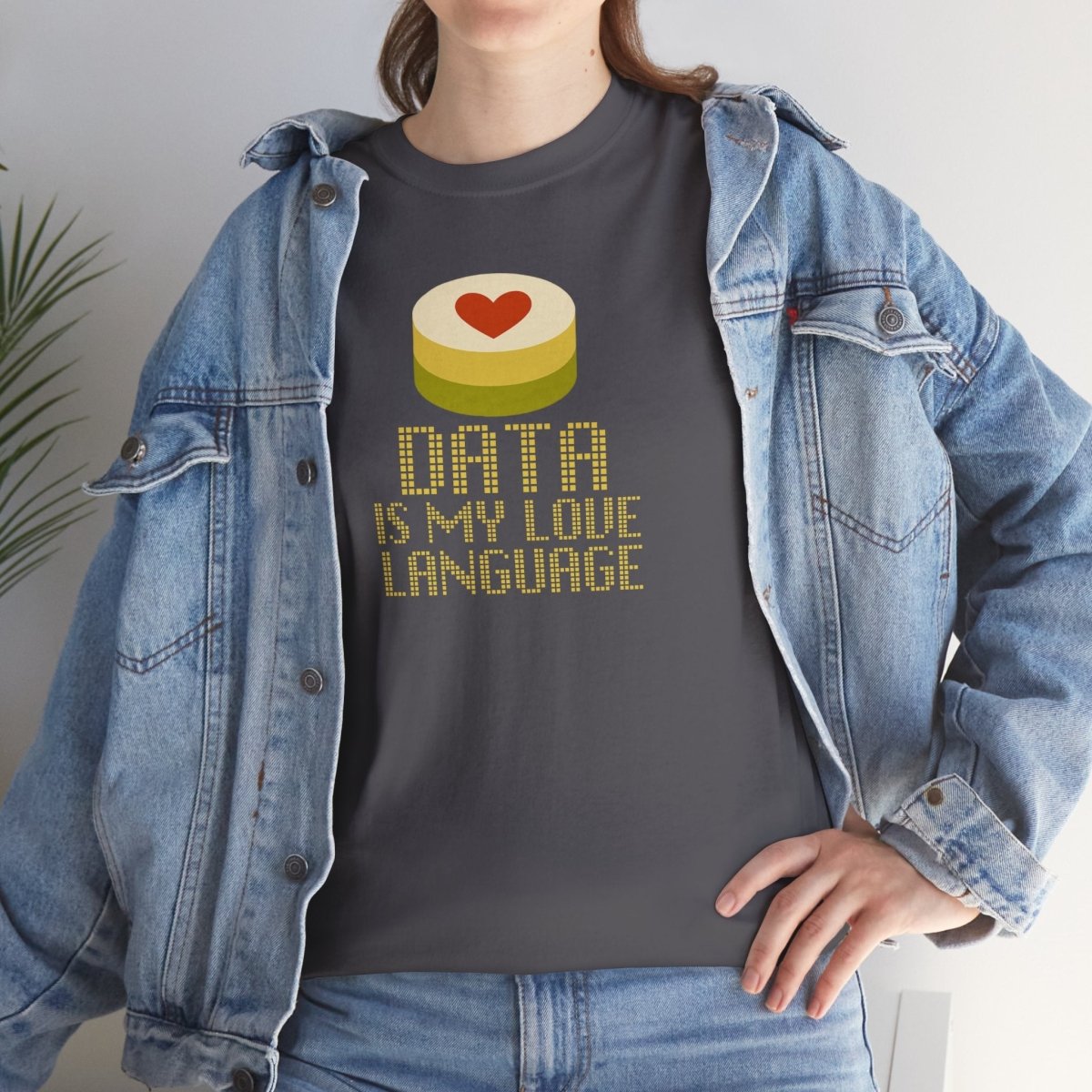"Data is My Love Language" CW - 1 Casual Unisex Cotton T-Shirt, Tech Enthusiast Gift, Cute Data Lover Apparel, Geeky Gift for Him Her - AI Tee Hero