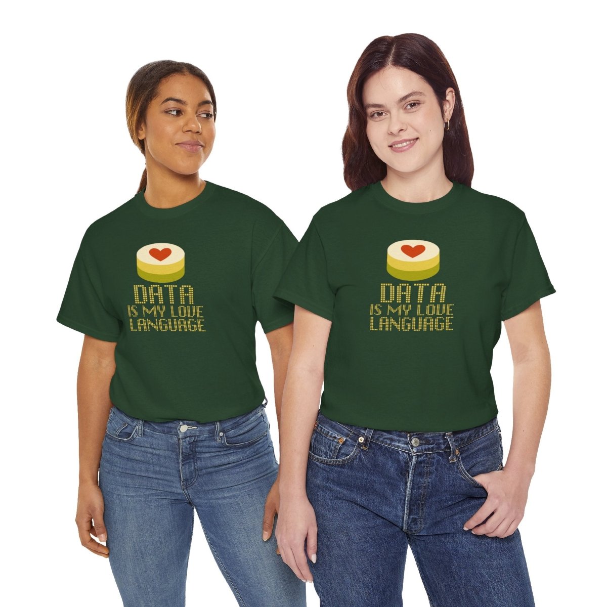 "Data is My Love Language" CW - 1 Casual Unisex Cotton T-Shirt, Tech Enthusiast Gift, Cute Data Lover Apparel, Geeky Gift for Him Her - AI Tee Hero