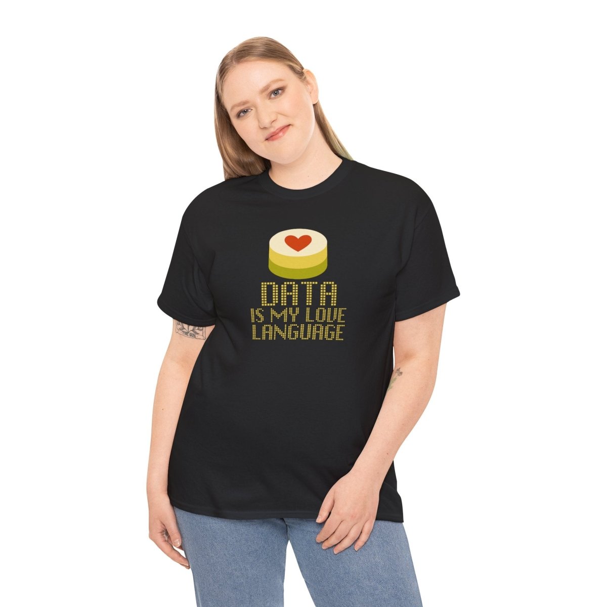 "Data is My Love Language" CW - 1 Casual Unisex Cotton T-Shirt, Tech Enthusiast Gift, Cute Data Lover Apparel, Geeky Gift for Him Her - AI Tee Hero