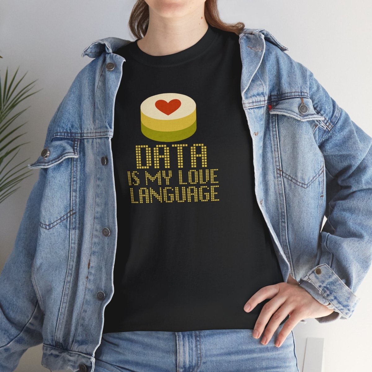 "Data is My Love Language" CW - 1 Casual Unisex Cotton T-Shirt, Tech Enthusiast Gift, Cute Data Lover Apparel, Geeky Gift for Him Her - AI Tee Hero
