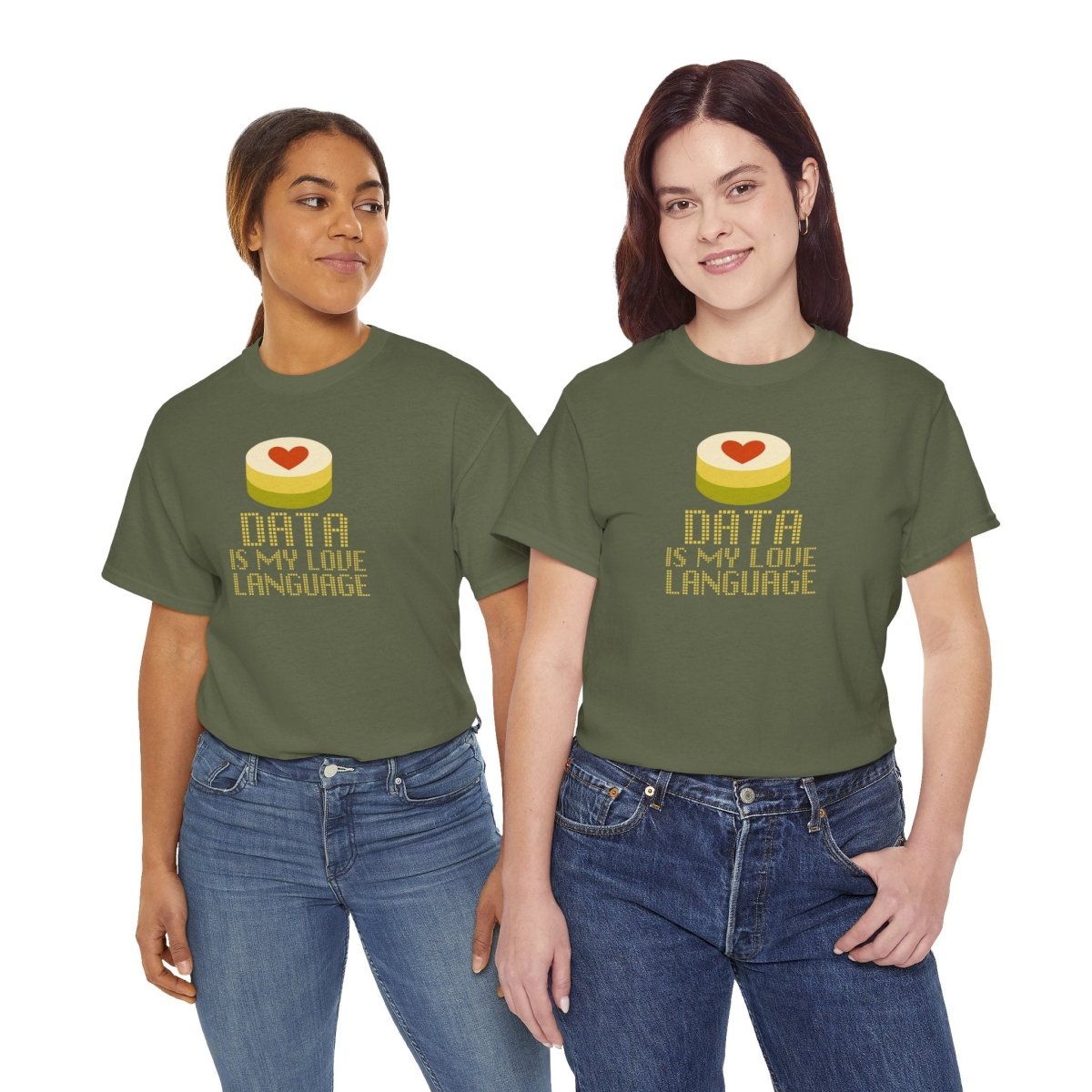 "Data is My Love Language" CW - 1 Casual Unisex Cotton T-Shirt, Tech Enthusiast Gift, Cute Data Lover Apparel, Geeky Gift for Him Her - AI Tee Hero