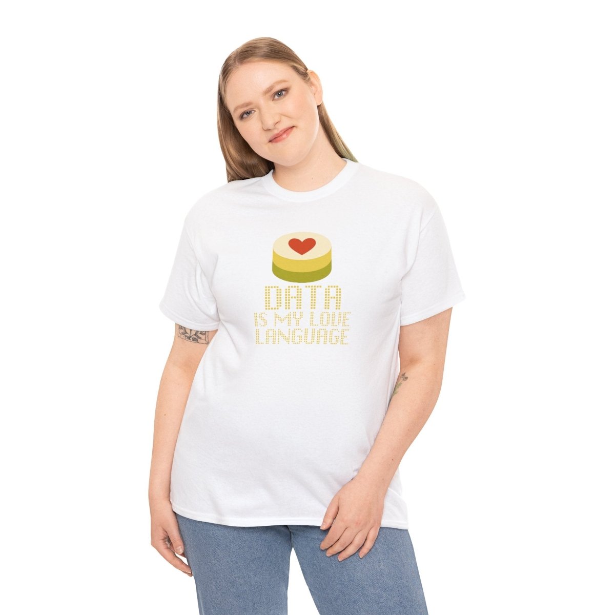 "Data is My Love Language" CW - 1 Casual Unisex Cotton T-Shirt, Tech Enthusiast Gift, Cute Data Lover Apparel, Geeky Gift for Him Her - AI Tee Hero