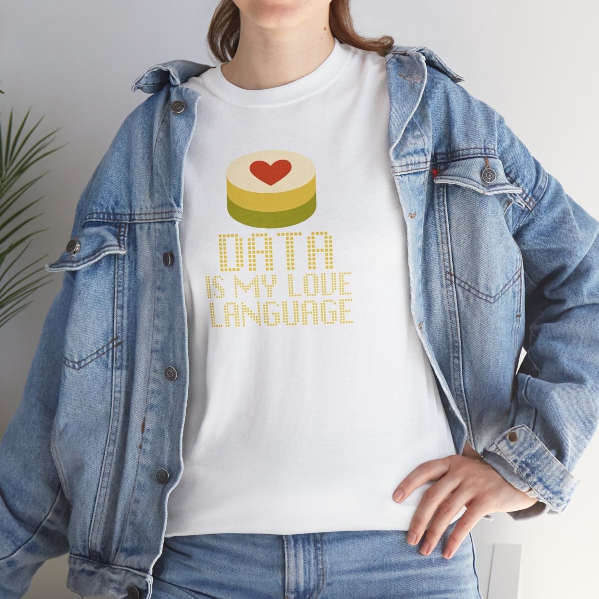 "Data is My Love Language" CW - 1 Casual Unisex Cotton T-Shirt, Tech Enthusiast Gift, Cute Data Lover Apparel, Geeky Gift for Him Her - AI Tee Hero