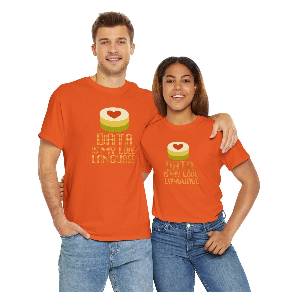 "Data is My Love Language" CW - 1 Casual Unisex Cotton T-Shirt, Tech Enthusiast Gift, Cute Data Lover Apparel, Geeky Gift for Him Her - AI Tee Hero