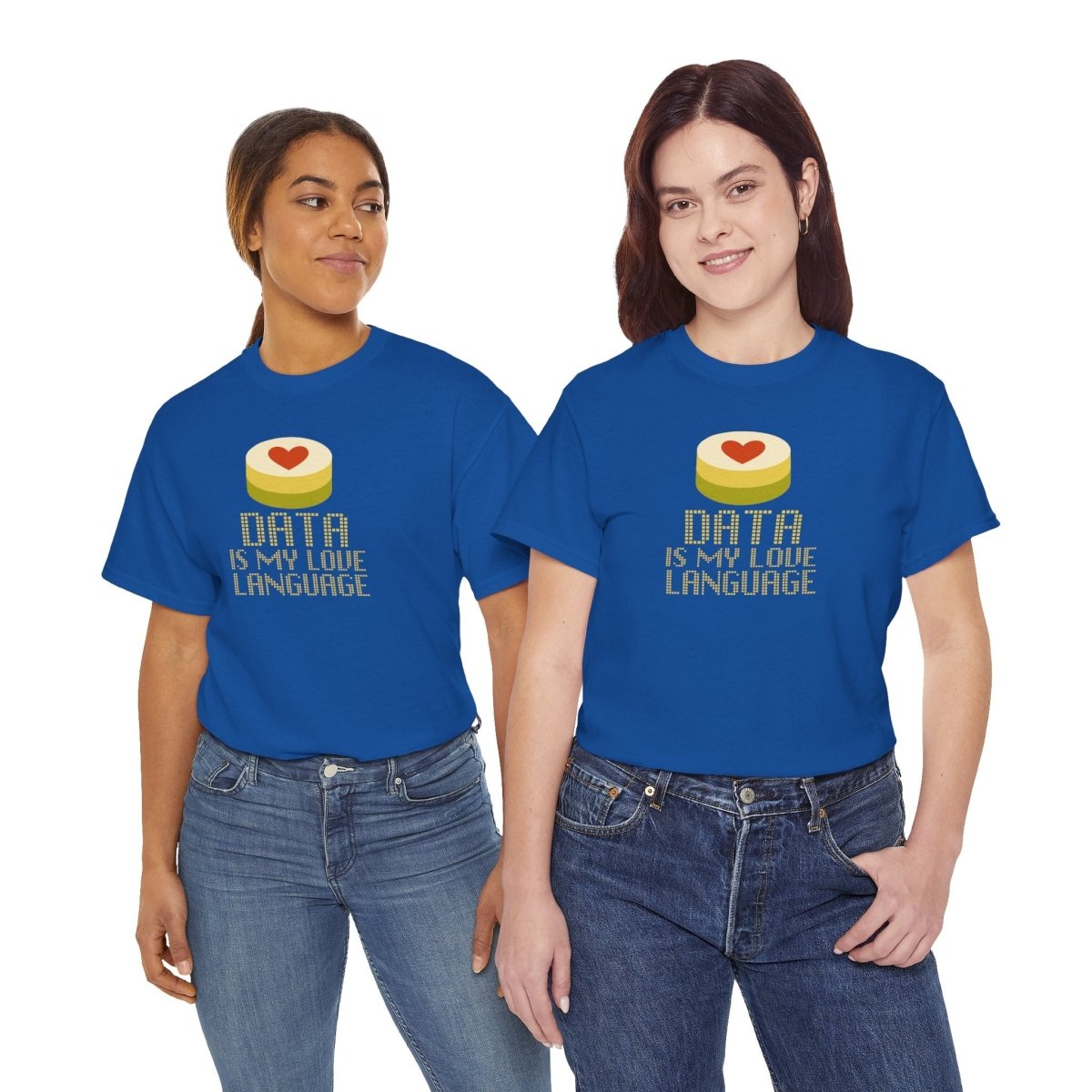 "Data is My Love Language" CW - 1 Casual Unisex Cotton T-Shirt, Tech Enthusiast Gift, Cute Data Lover Apparel, Geeky Gift for Him Her - AI Tee Hero