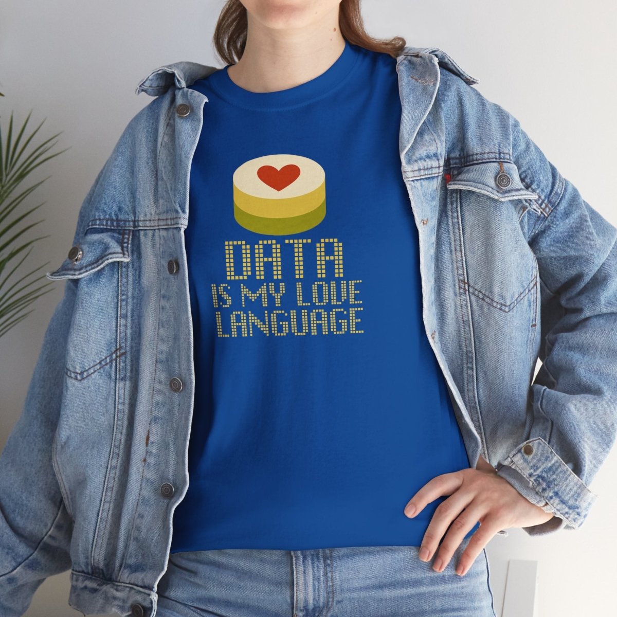 "Data is My Love Language" CW - 1 Casual Unisex Cotton T-Shirt, Tech Enthusiast Gift, Cute Data Lover Apparel, Geeky Gift for Him Her - AI Tee Hero