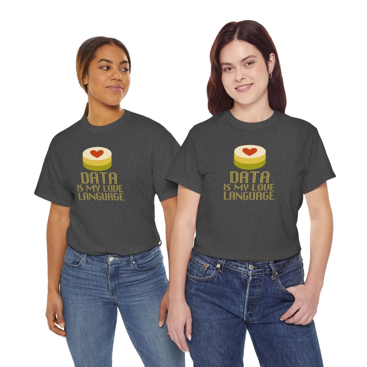 "Data is My Love Language" CW - 1 Casual Unisex Cotton T-Shirt, Tech Enthusiast Gift, Cute Data Lover Apparel, Geeky Gift for Him Her - AI Tee Hero